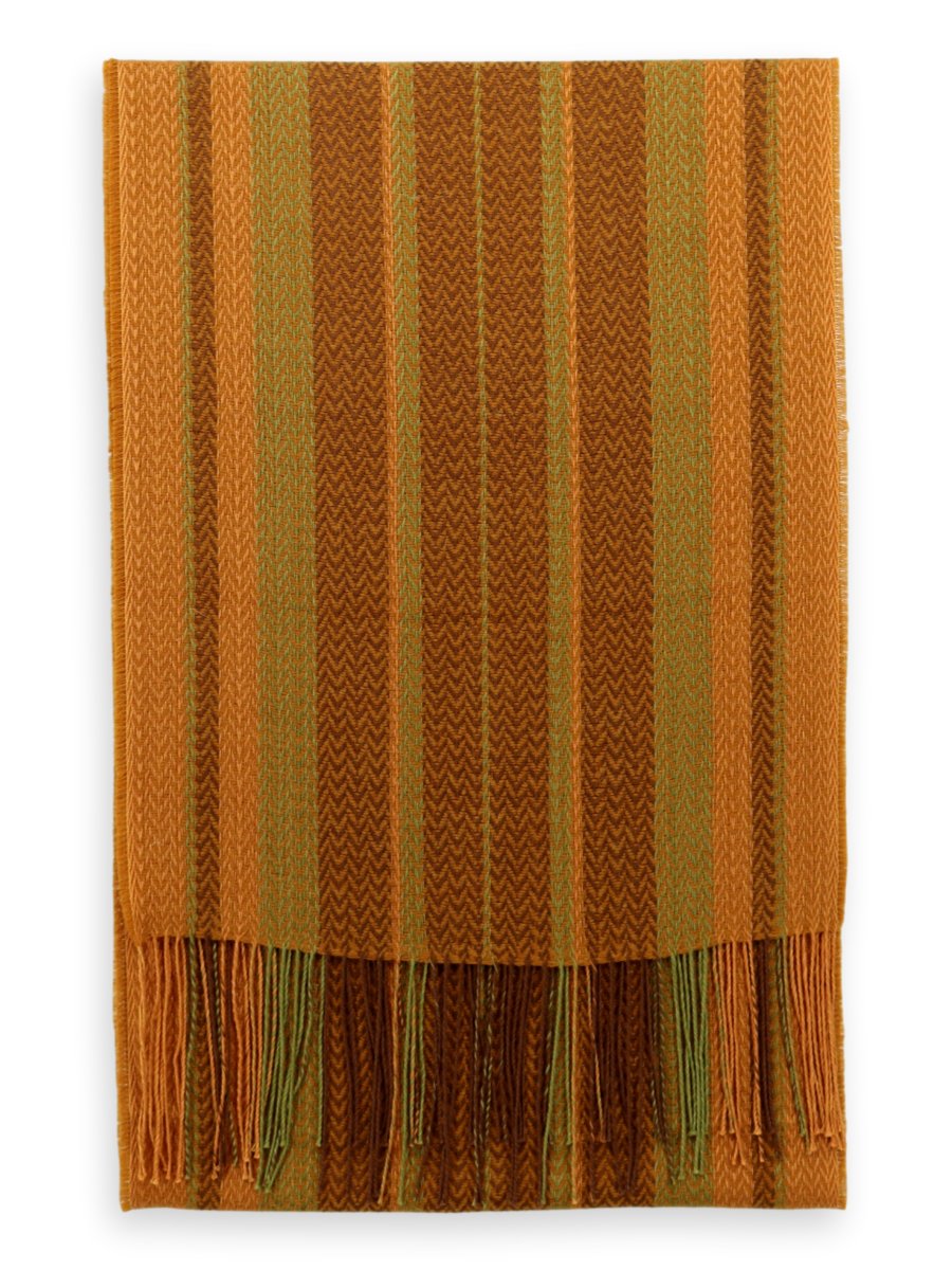 Baby Alpaca Silk Scarf - Yellow/ Mustard/ Green - Qinti - The Peruvian Shop