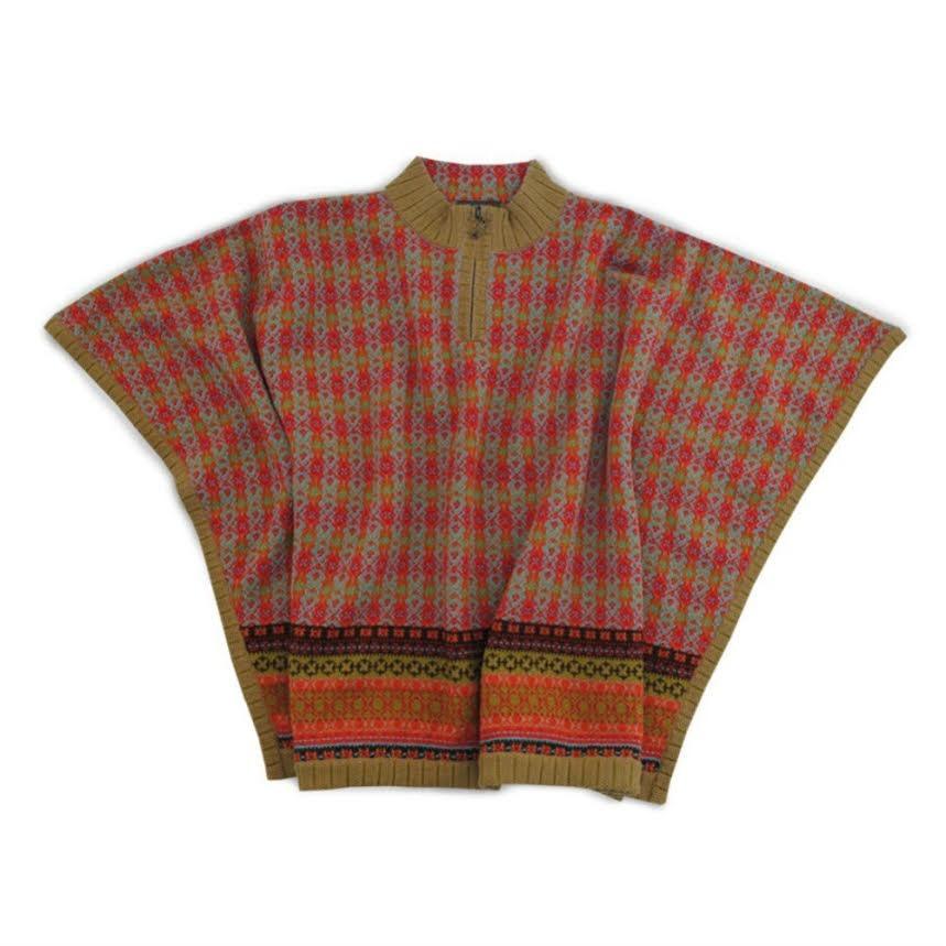 100% Baby Alpaca Poncho Sweater - Multi-color - Qinti - The Peruvian Shop