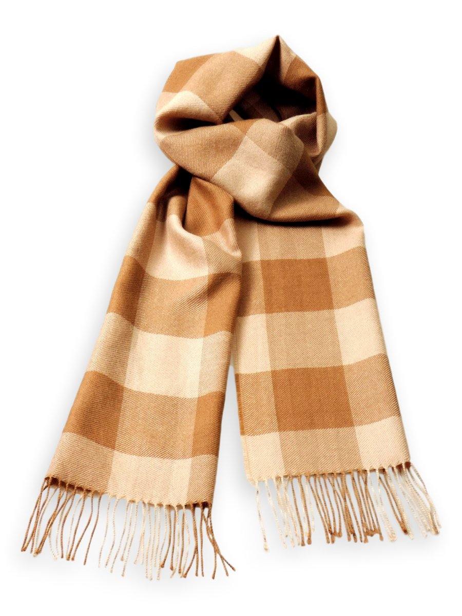 100% Baby Alpaca Plaid Scarf in Natural Colors - Qinti - The Peruvian Shop