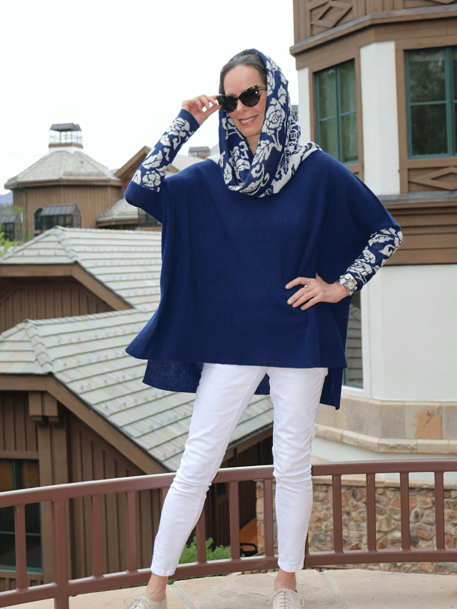 Poncho Baby Alpaca Florals with Sleeves - Qinti - The Peruvian Shop