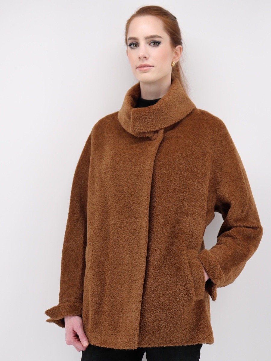 Women's Short Coat in Alpaca Wool Blend - Qinti - The Peruvian Shop