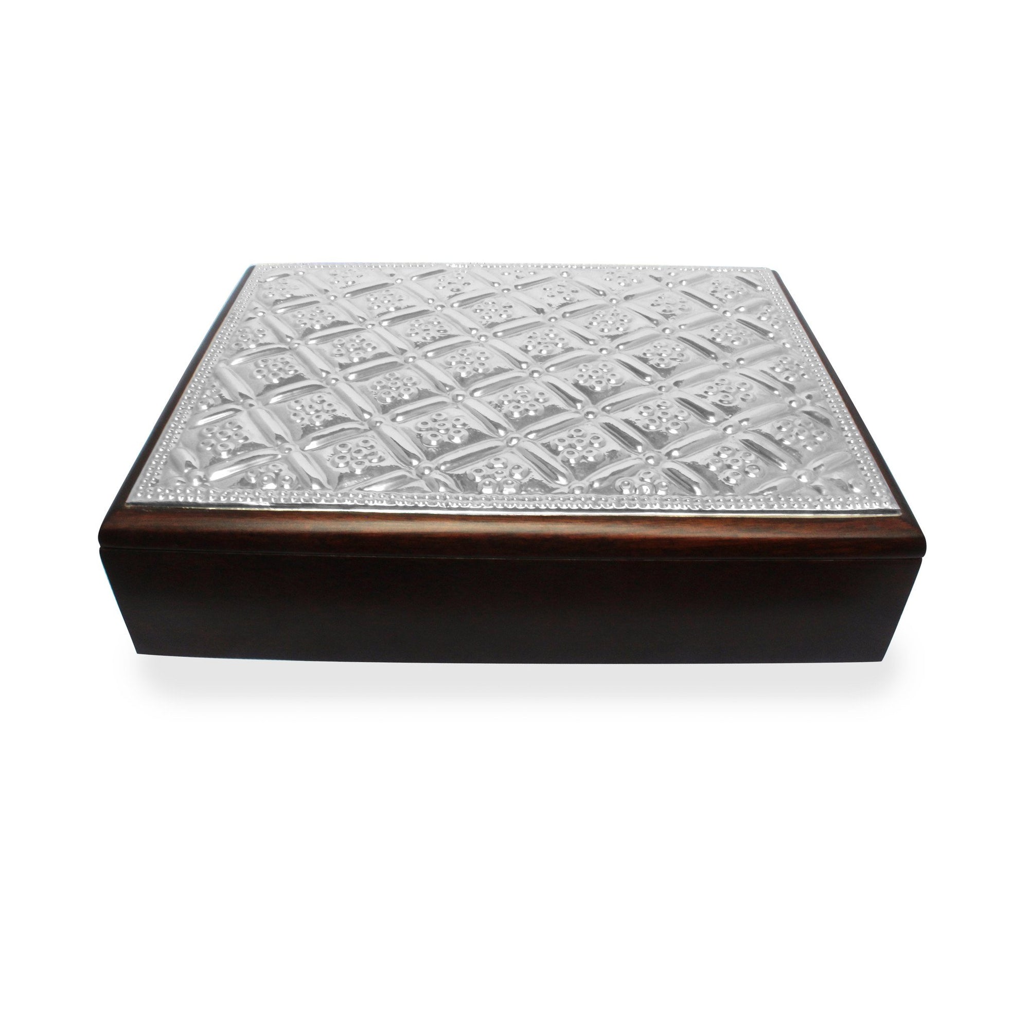 Sterling Silver Keepsake Box with Diamonds & Daisies - Qinti - The Peruvian Shop