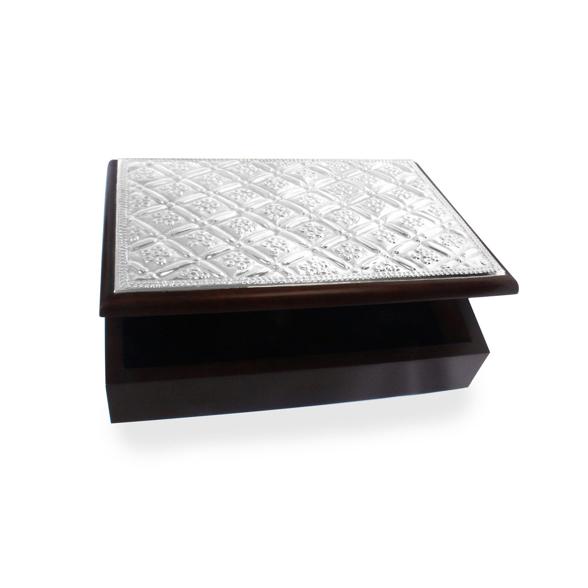 Sterling Silver Keepsake Box with Diamonds &amp; Daisies - Qinti - The Peruvian Shop