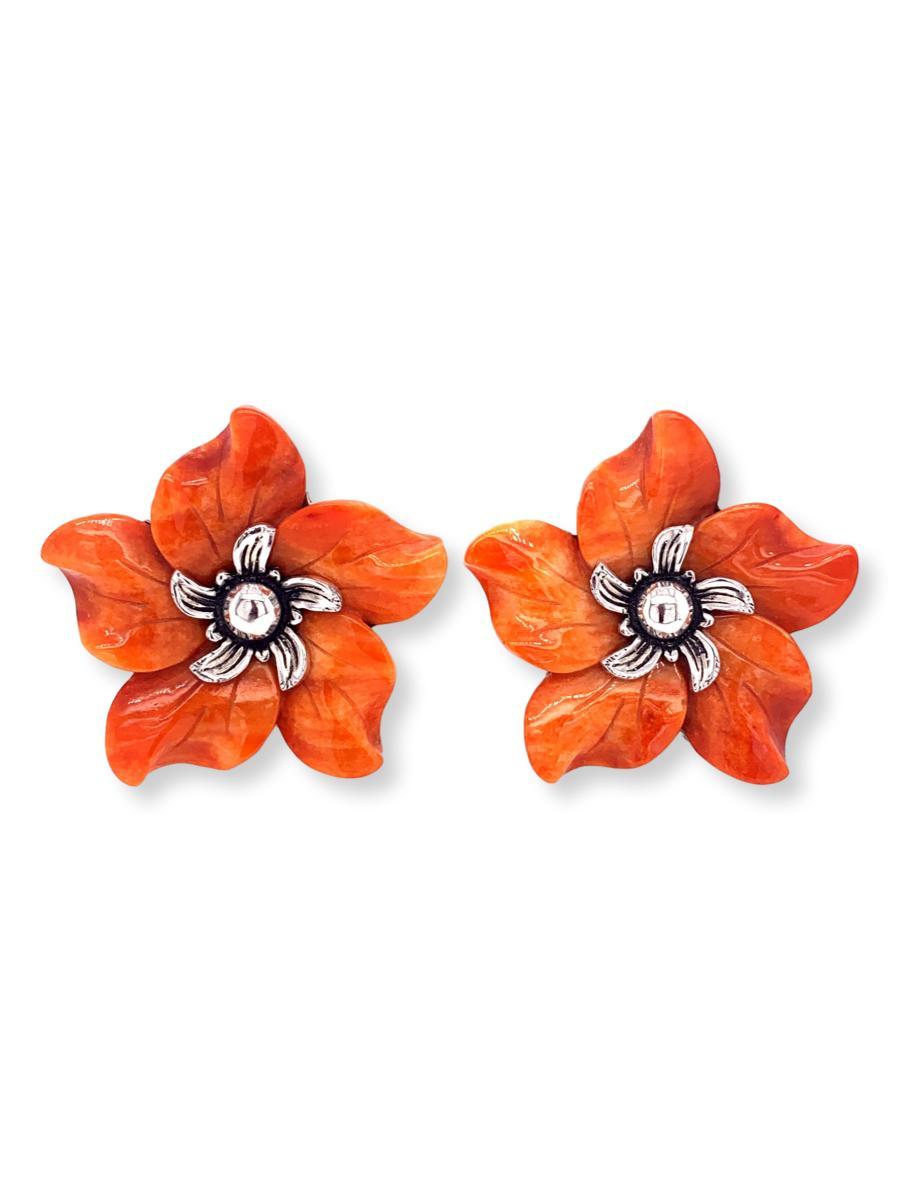 Flower Sterling Silver Stud Earrings - Qinti - The Peruvian Shop