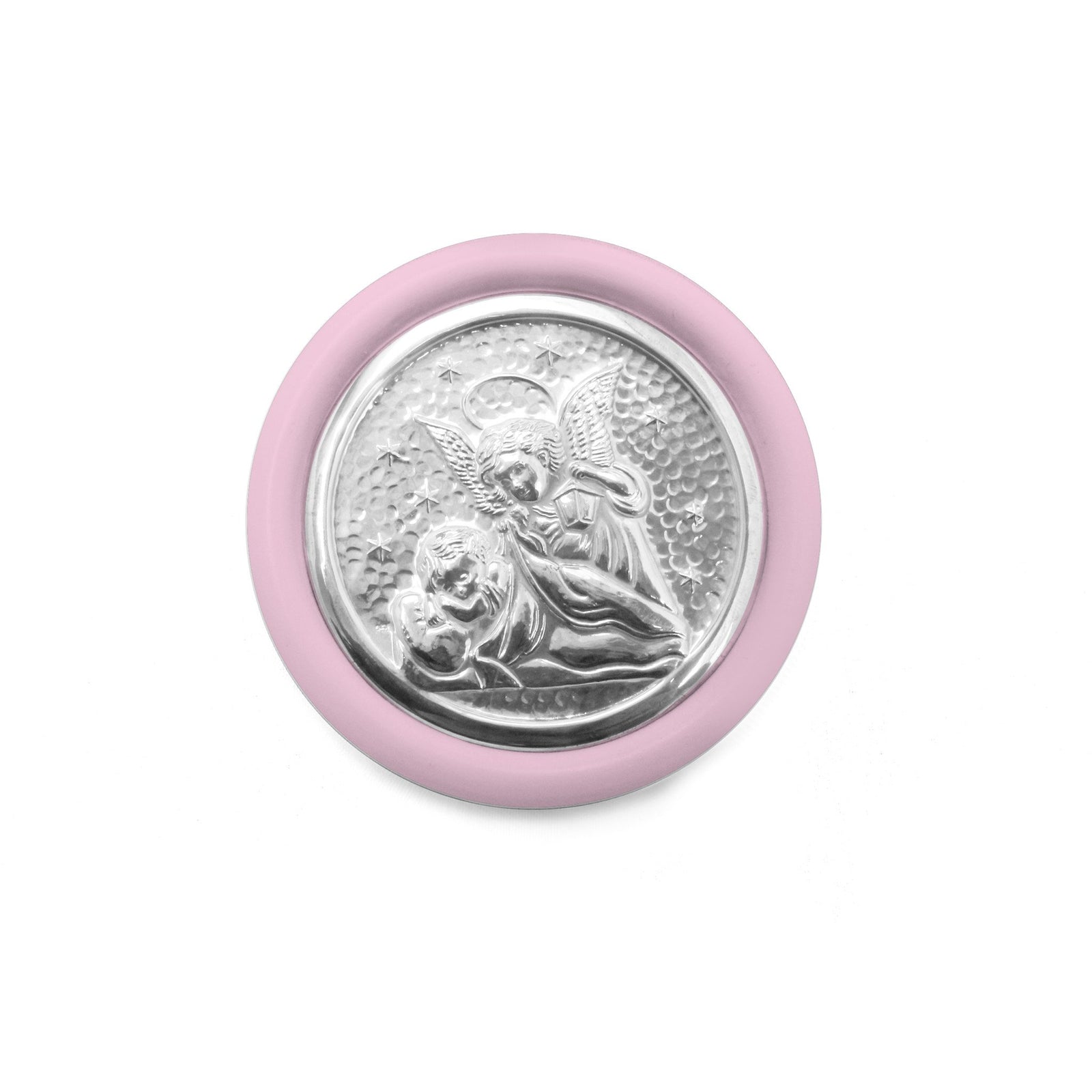 Sterling Silver Crib Medal – Pink - Qinti - The Peruvian Shop