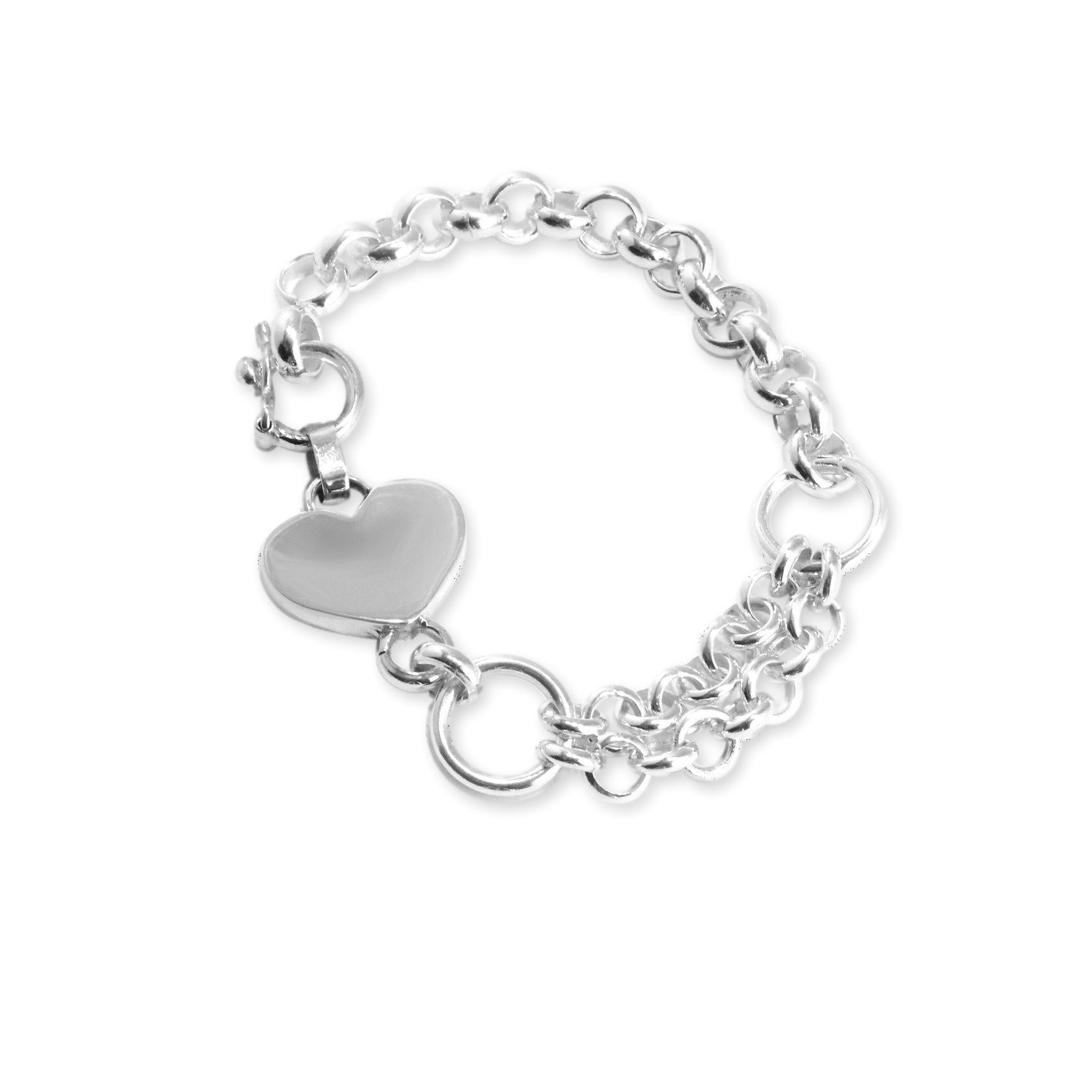 Heart Tag Sterling Silver Bracelet - Qinti - The Peruvian Shop
