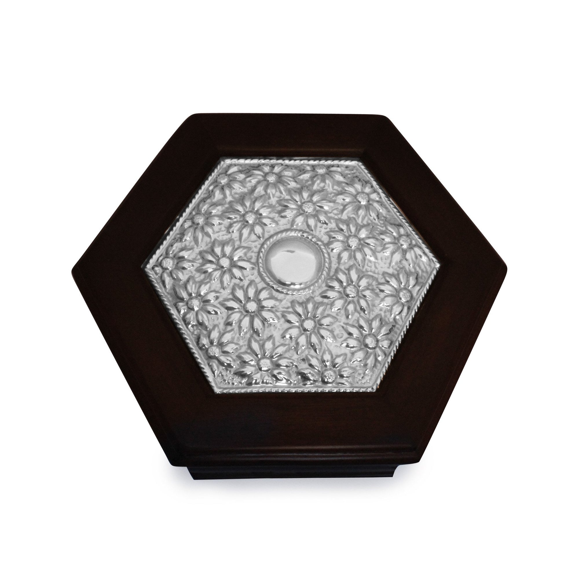 Hexagonal Keepsake Box with Sterling Silver Daisies - Qinti - The Peruvian Shop