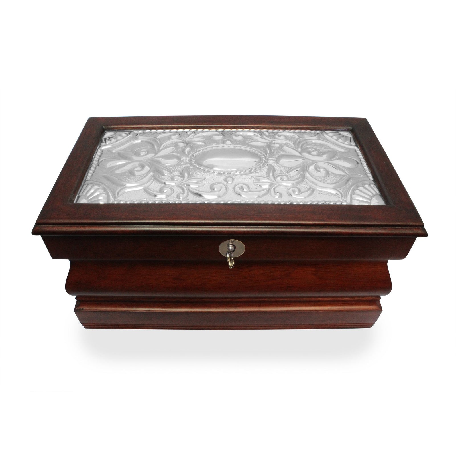 KEEPSAKE BOX with Key – Sterling Silver Decor - Qinti - The Peruvian Shop