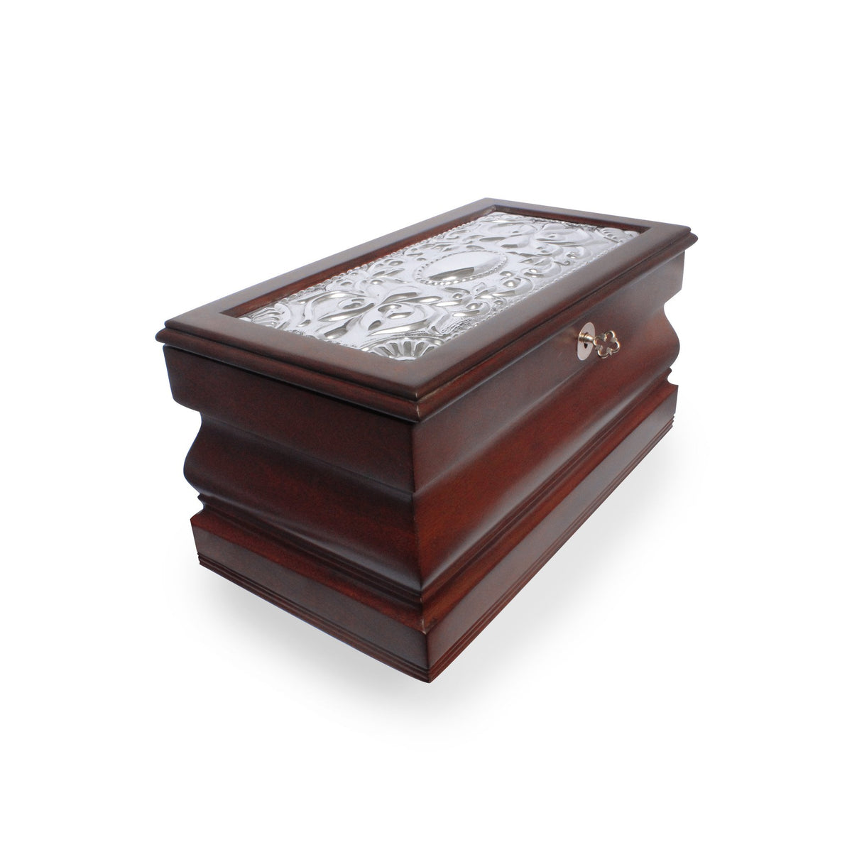 KEEPSAKE BOX with Key – Sterling Silver Decor - Qinti - The Peruvian Shop