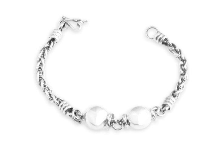 Braided Chain Link Bracelet in Sterling Silver - Qinti - The Peruvian Shop