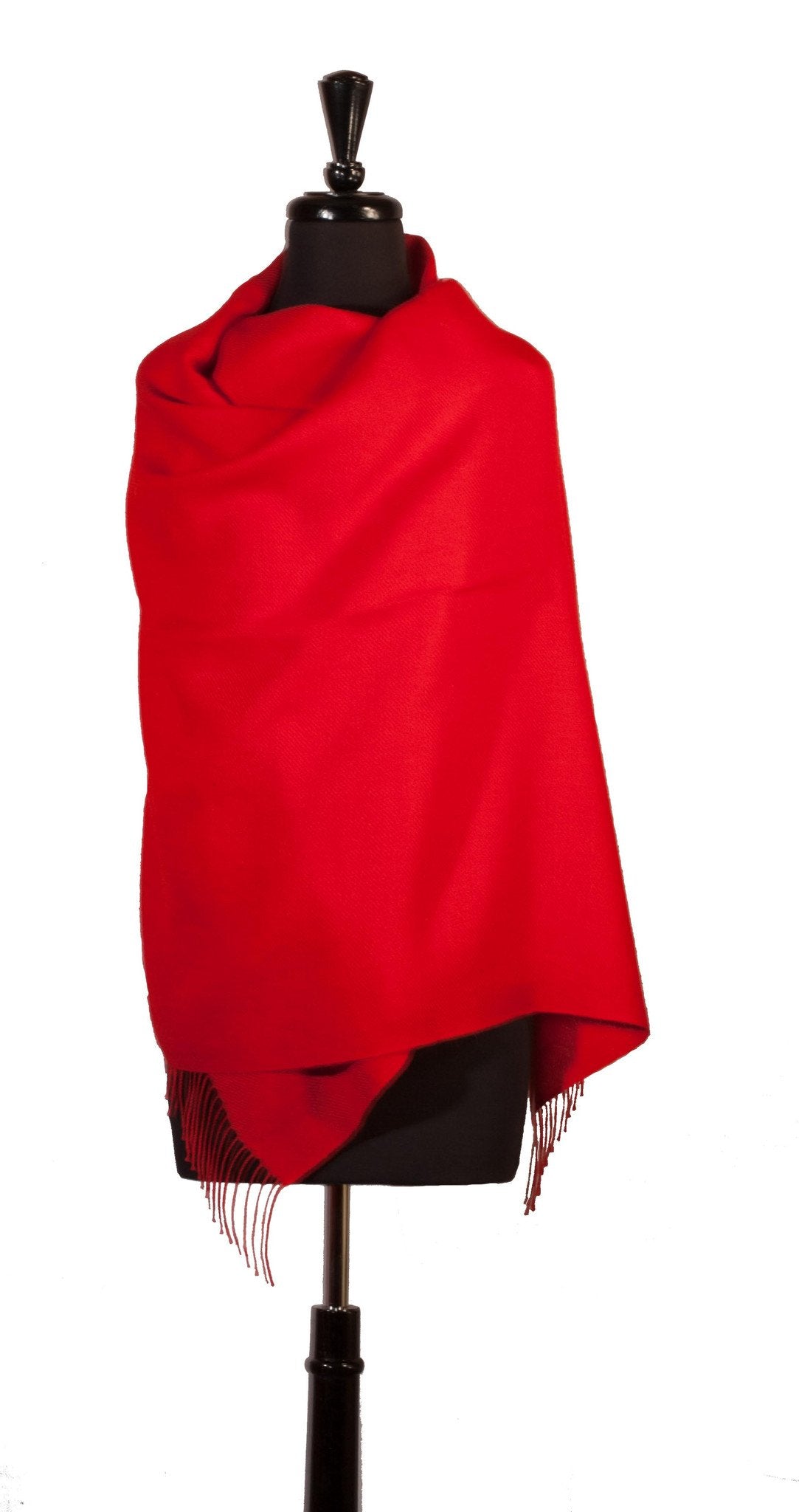 Baby Alpaca &amp; Silk Shawl in Solid Color - Red - Qinti - The Peruvian Shop