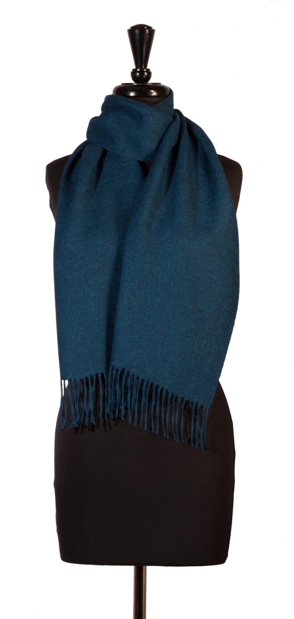 100% Baby Alpaca Woven Scarf - Melange Teal - Qinti - The Peruvian Shop