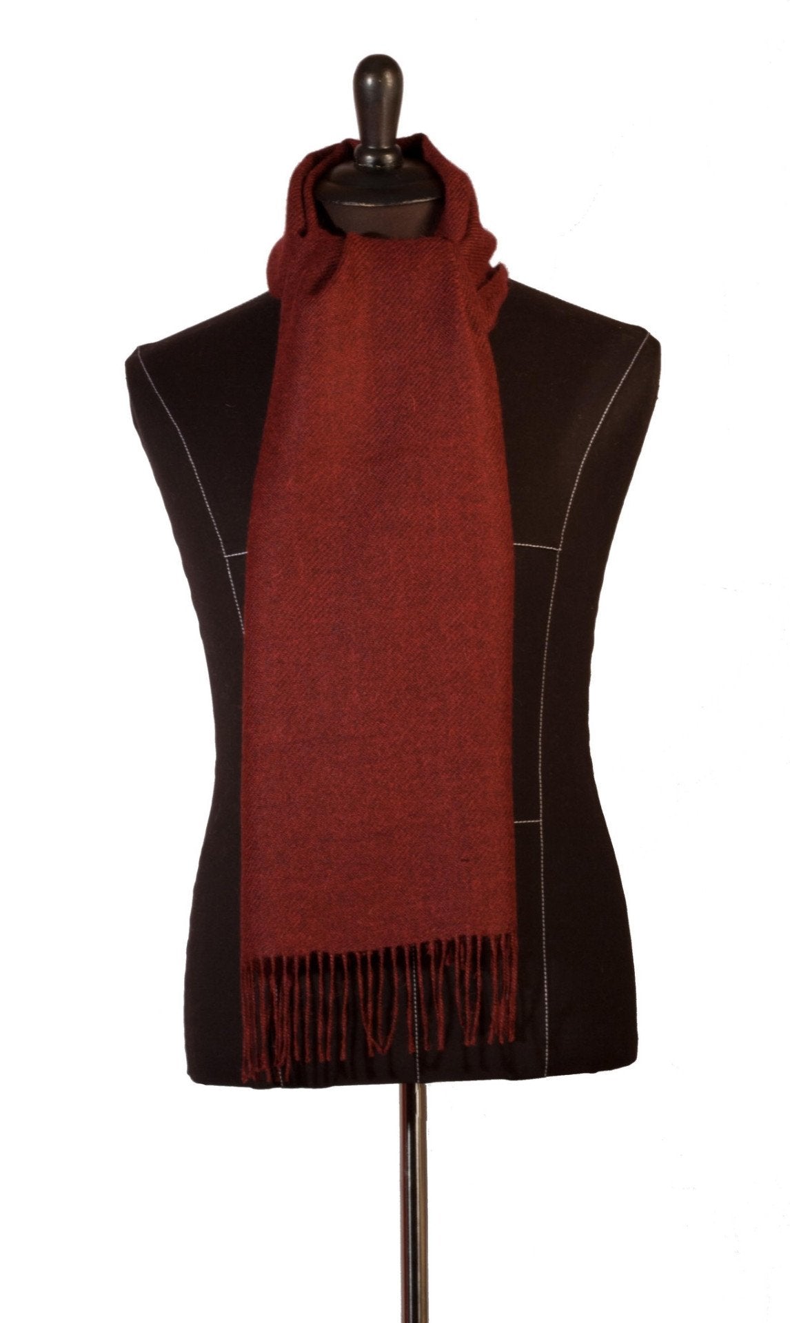 100% Baby Alpaca Woven Scarf - Melange Crimson Red - Qinti - The Peruvian Shop
