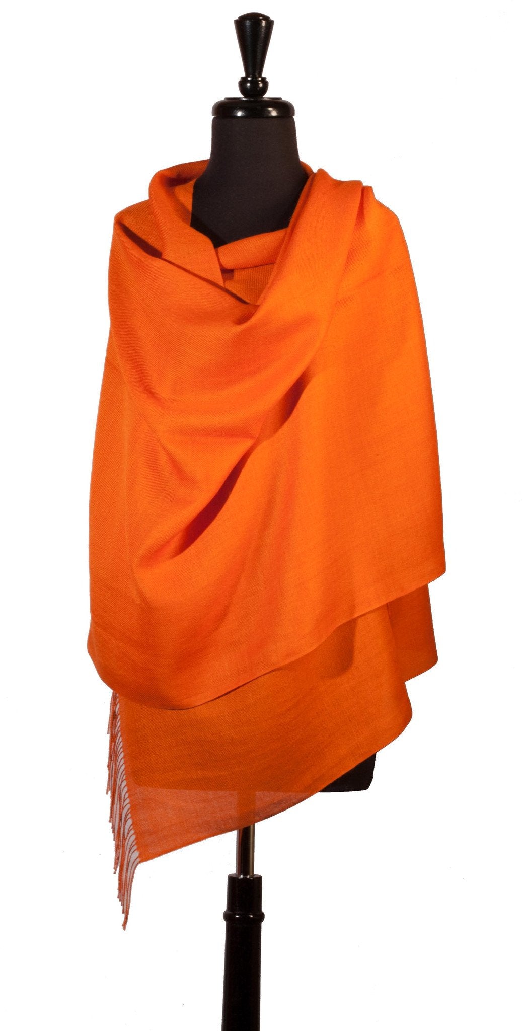 Baby Alpaca & Silk Shawl in Solid Color - Orange - Qinti - The Peruvian Shop