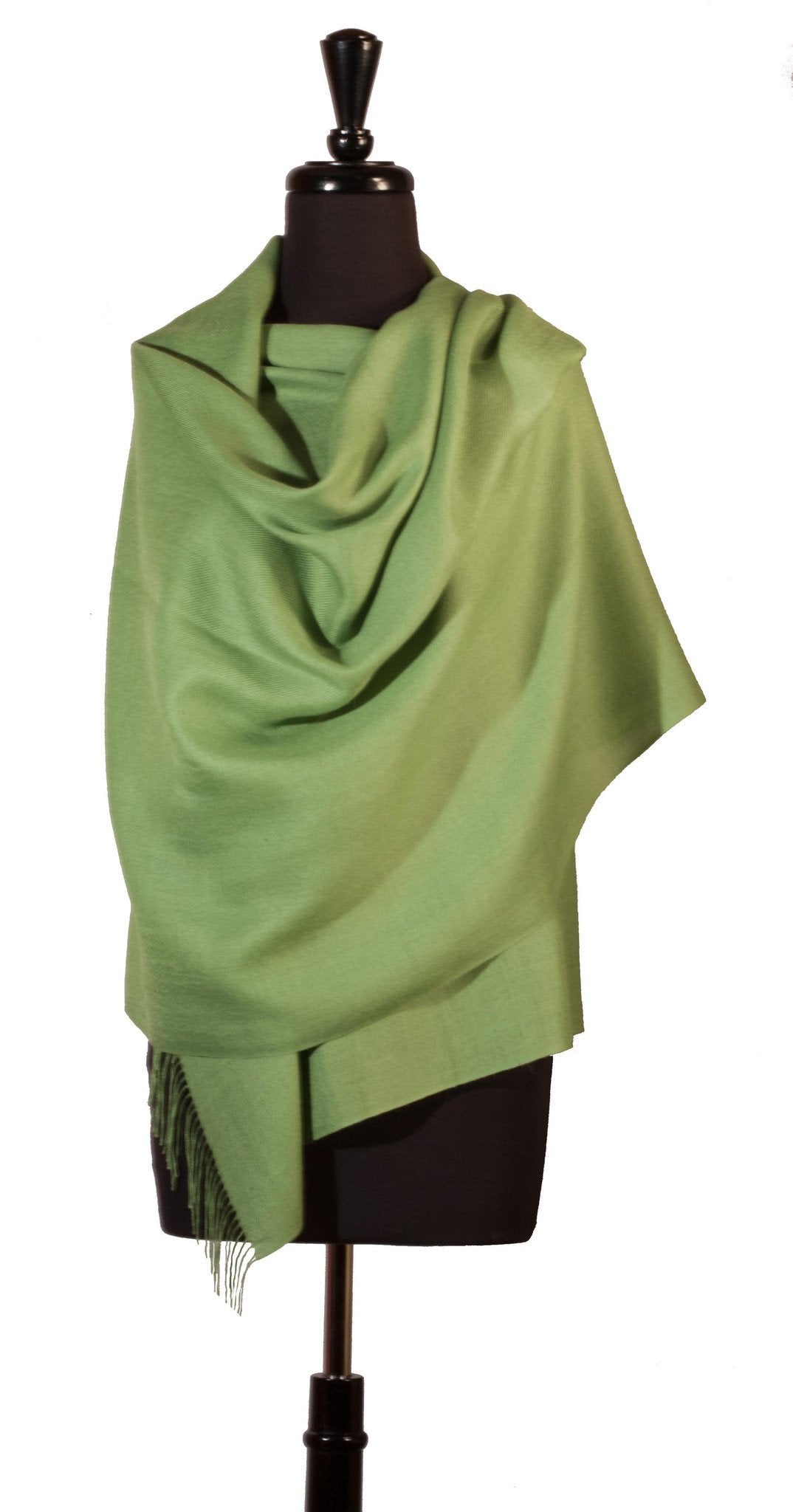 Baby Alpaca & Silk Shawl in Solid Color - Vivid Green - Qinti - The Peruvian Shop