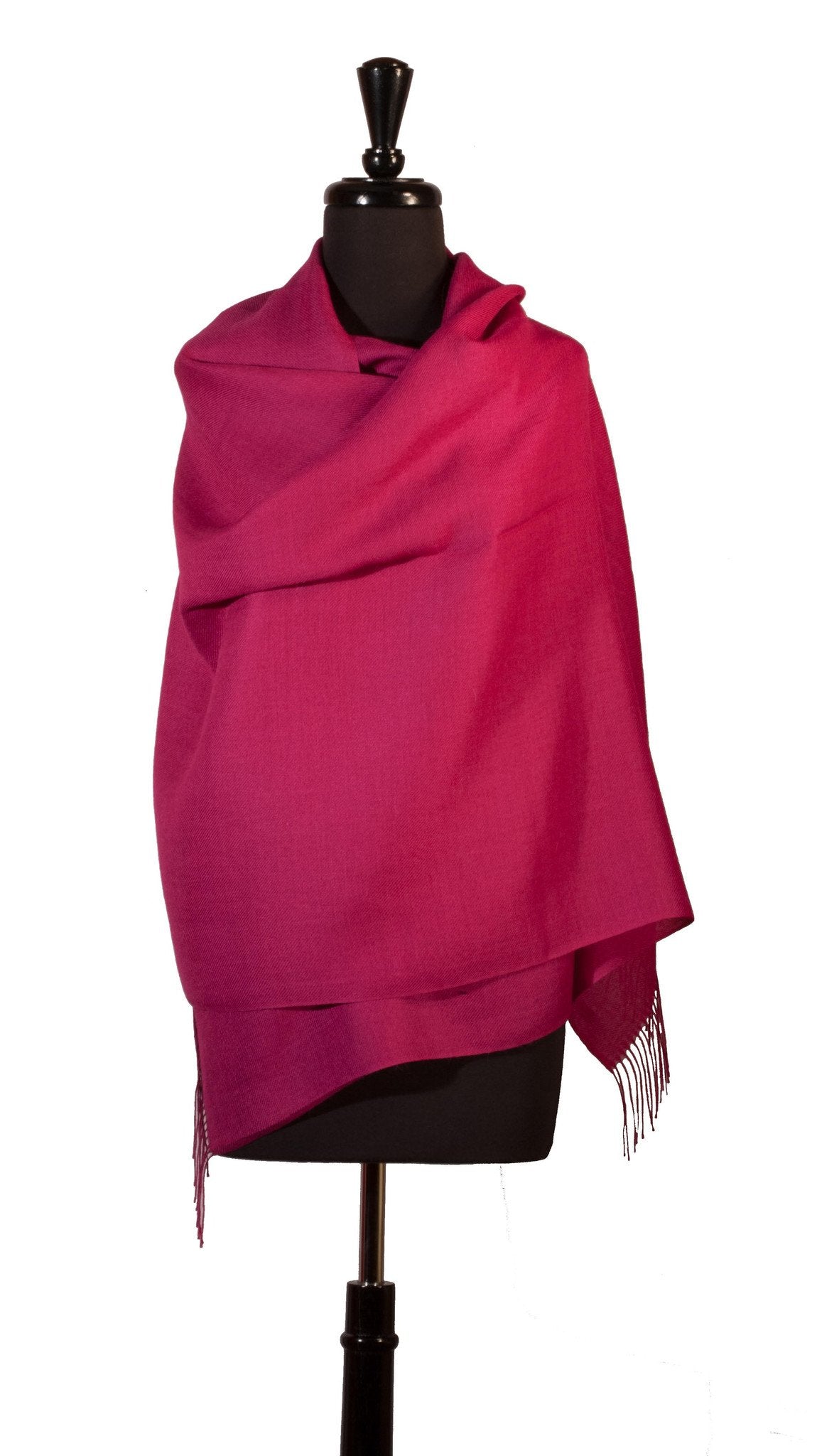 Baby Alpaca & Silk Shawl in Solid Color - Magenta - Qinti - The Peruvian Shop