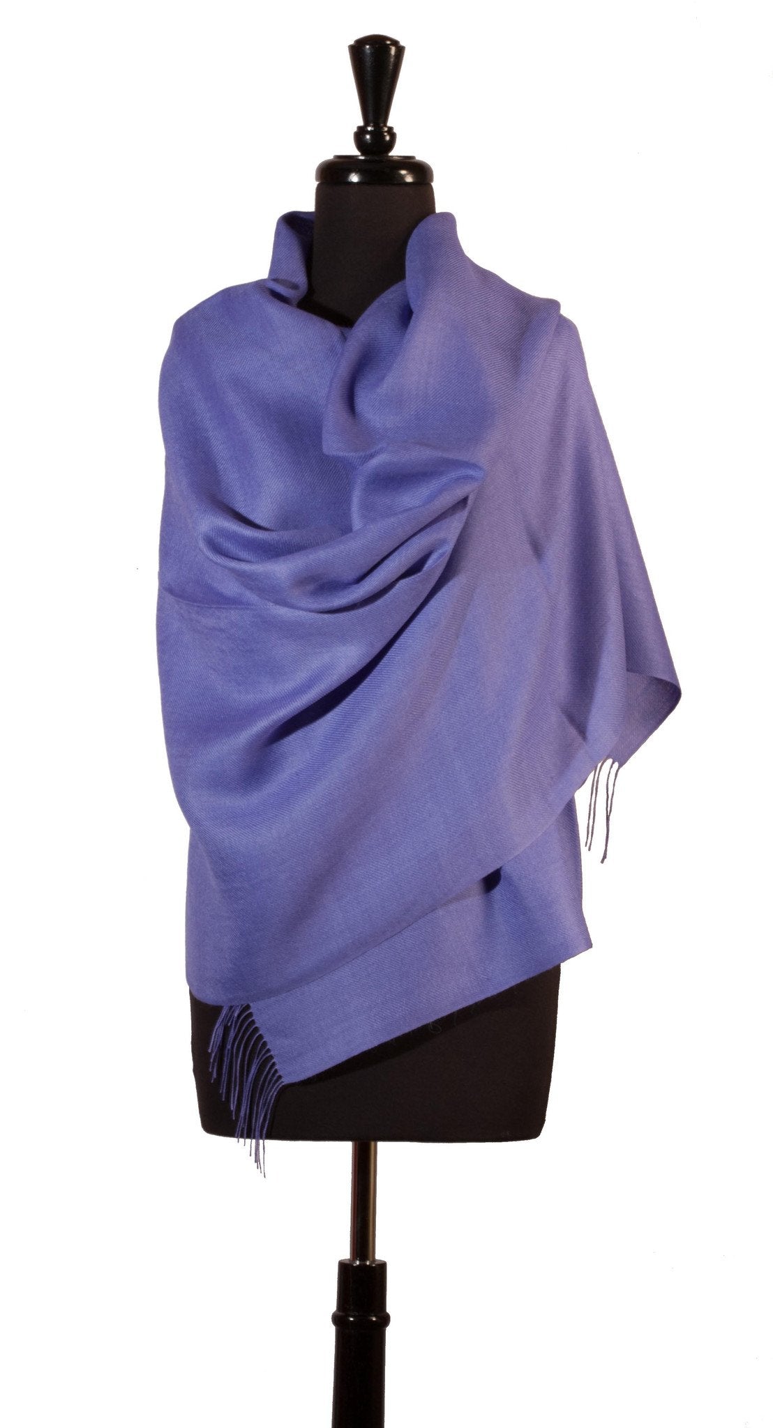 Baby Alpaca & Silk Shawl in Solid Color - Periwinkle Blue - Qinti - The Peruvian Shop