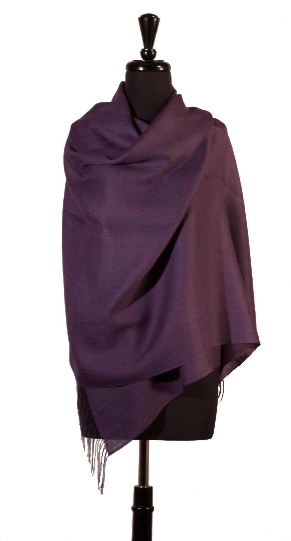 Baby Alpaca & Silk Shawl in Solid Color - Dark Purple - Qinti - The Peruvian Shop