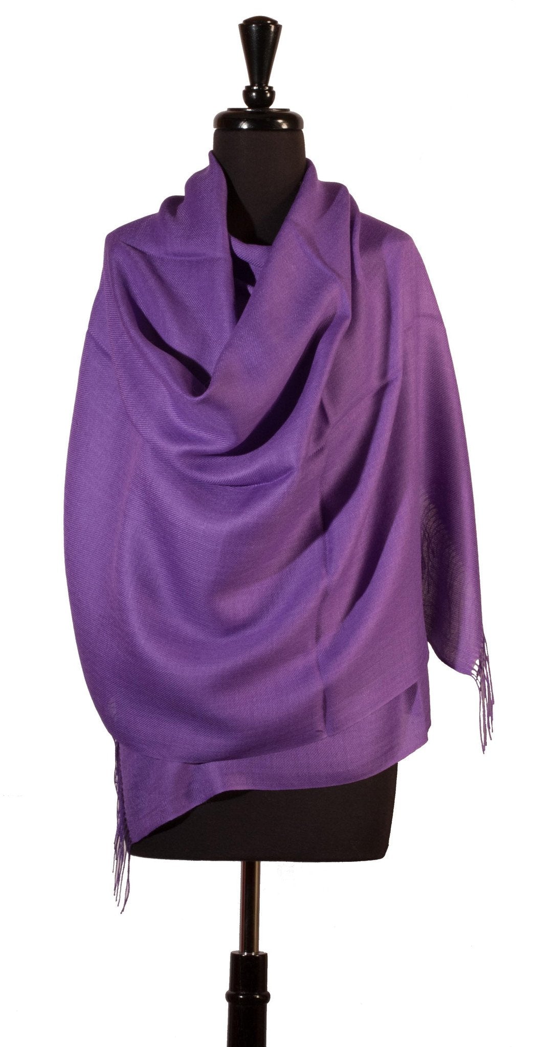 Baby Alpaca &amp; Silk Shawl in Solid Color - Amethyst Purple - Qinti - The Peruvian Shop
