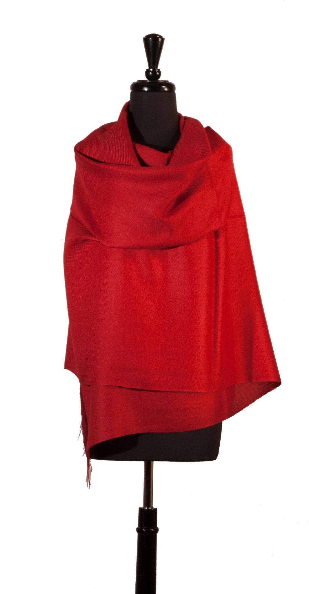 Baby Alpaca & Silk Shawl in Solid Color - Crimson Red - Qinti - The Peruvian Shop