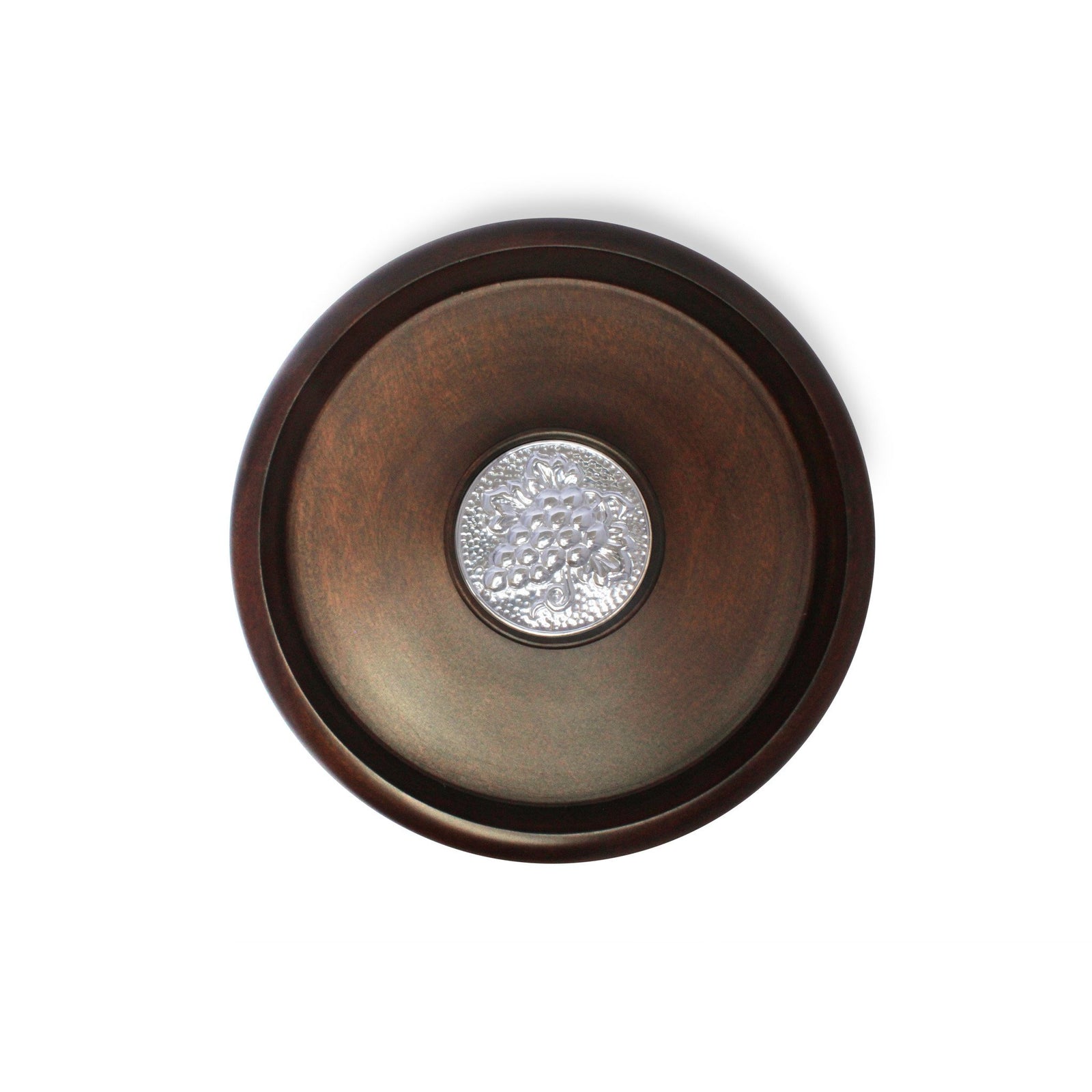 Mahogany Snack Bowl with Sterling Silver Grapes Accent - Qinti - The Peruvian Shop