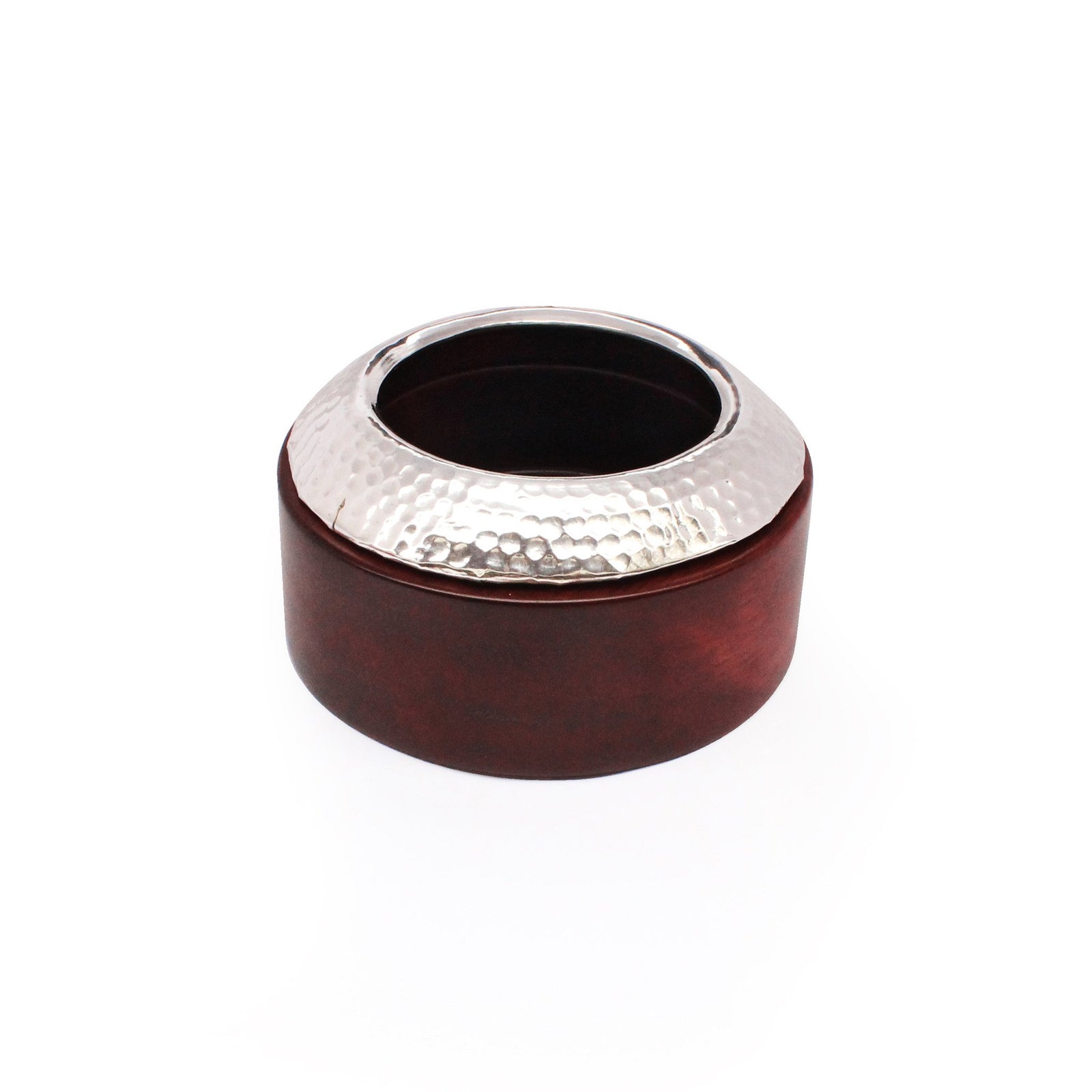 Mahogany Wine bottle holder with Sterling Silver - Qinti - The Peruvian Shop