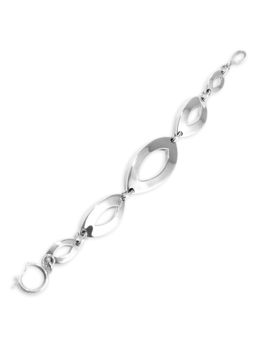 Marquise Links Sterling Silver Bracelet - Qinti - The Peruvian Shop