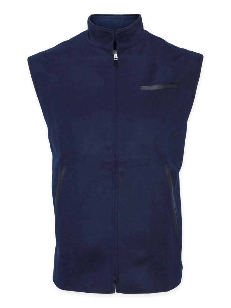 Men's Vest Baby Alpaca & Merino Wool with Leather Trim - Qinti