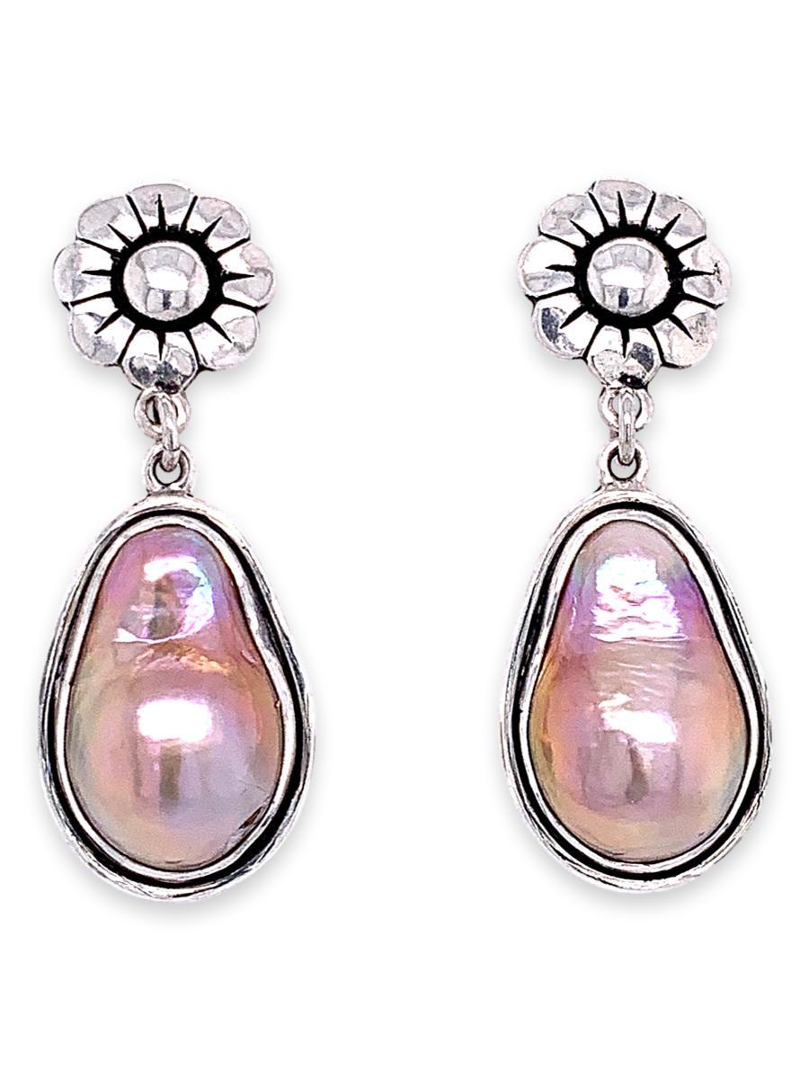 Freshwater Baroque Pearl Drop Earrings in Sterling Silver - Qinti - The Peruvian Shop