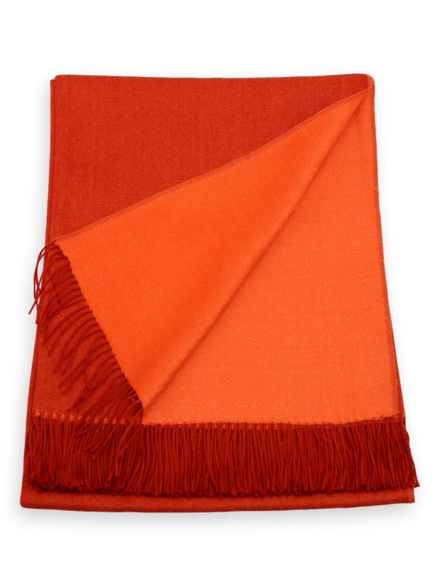 100% Baby Alpaca Reversible Blanket Throw - Orange &amp; Burnt Orange - Qinti - The Peruvian Shop