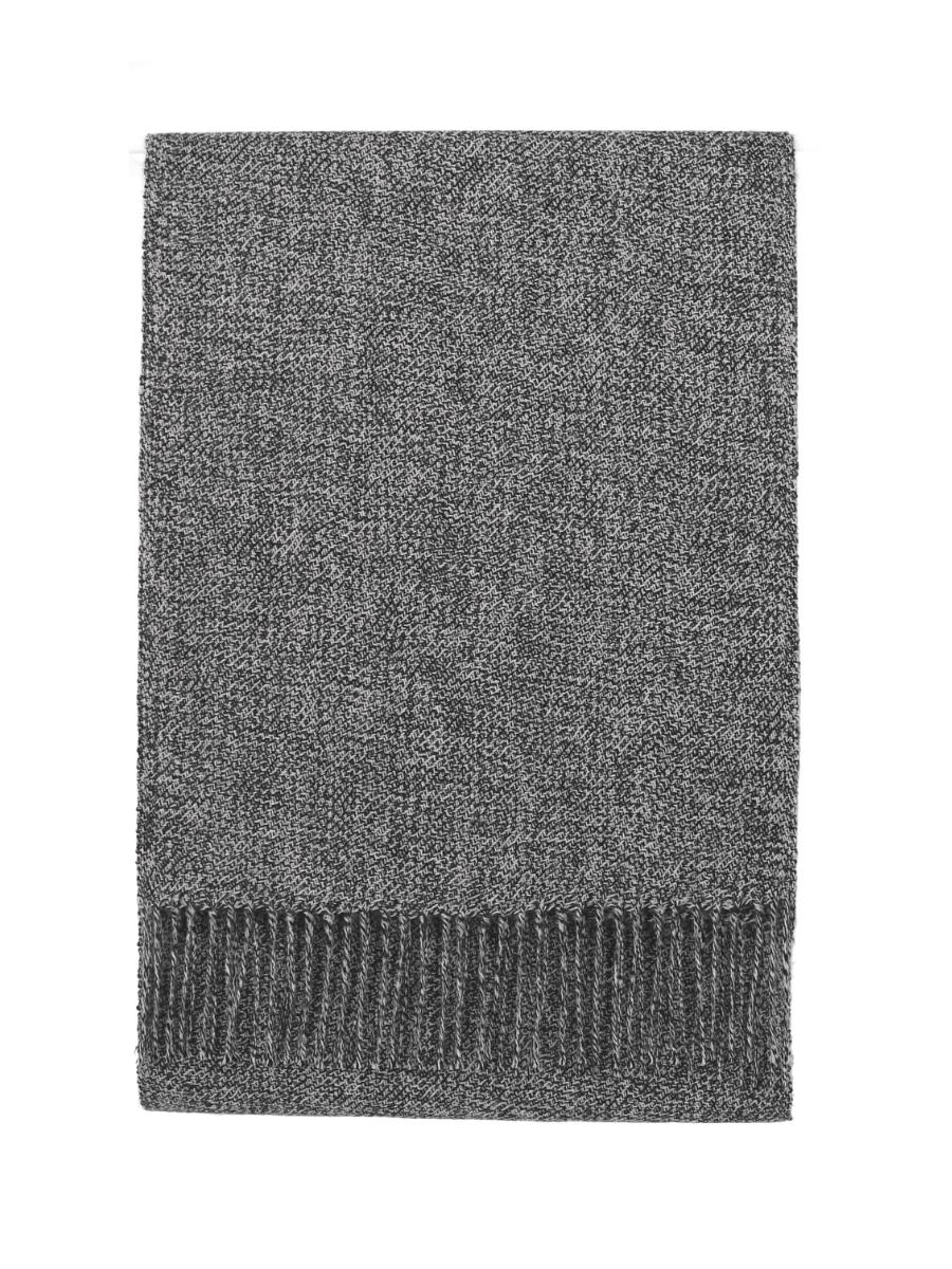 Men's 100% Baby Alpaca Woven Scarf - Black & White Melange - Qinti - The Peruvian Shop