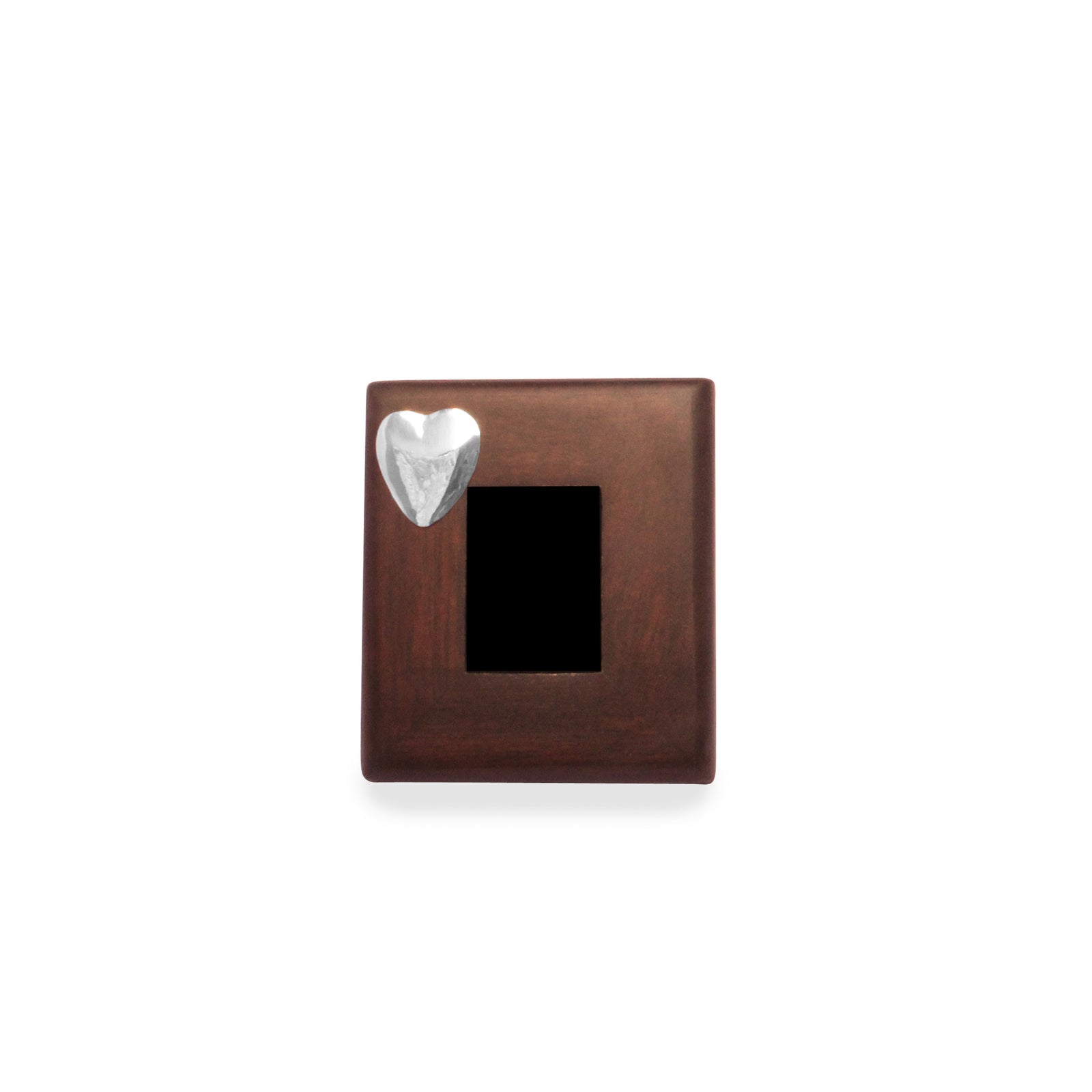 SILVER HEART Mahogany Frame with Sterling Silver Accent - Qinti - The Peruvian Shop