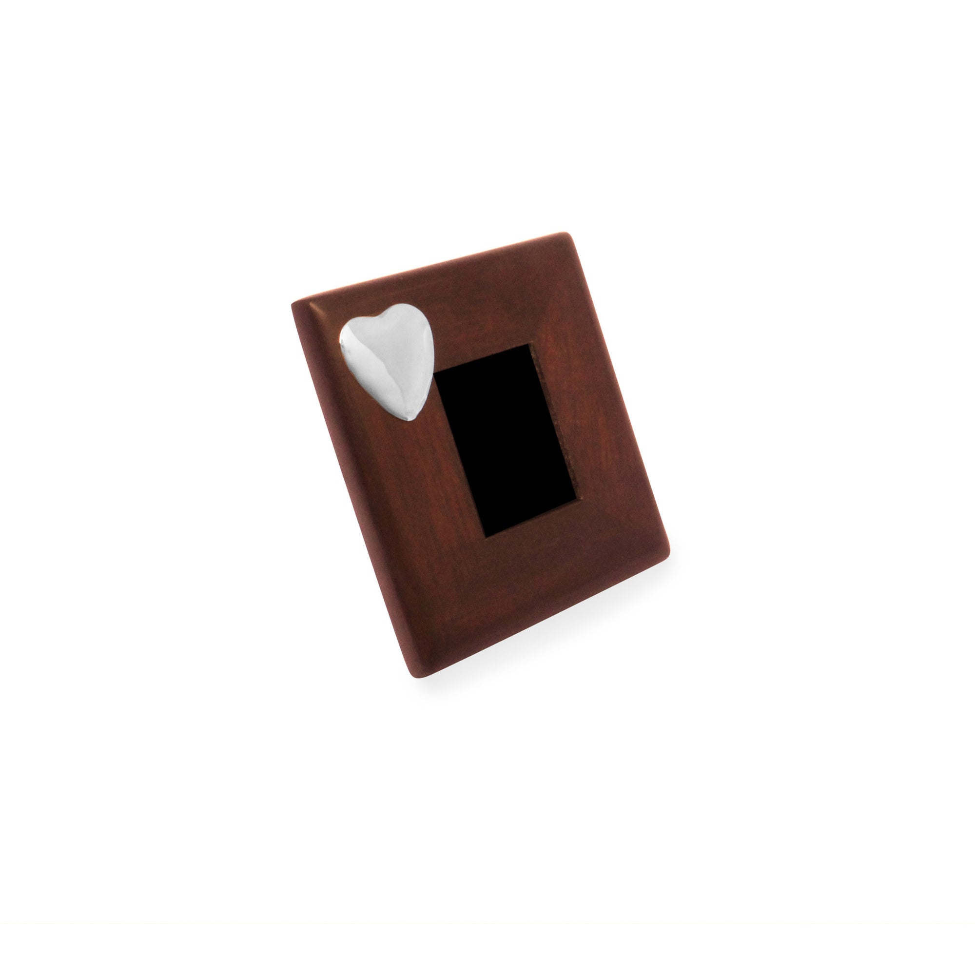 SILVER HEART Mahogany Frame with Sterling Silver Accent - Qinti - The Peruvian Shop
