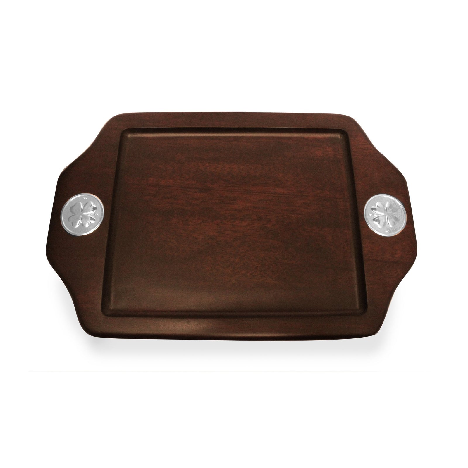 Serving Tray  with Sterling Silver Clover Accent - Qinti - The Peruvian Shop