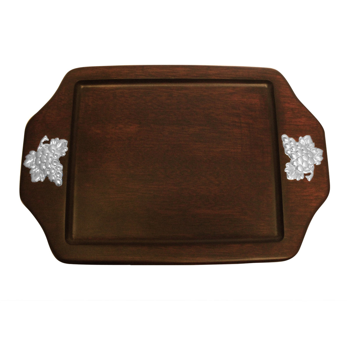 Serving Tray with Sterling Silver Grapes Accent - Qinti - The Peruvian Shop