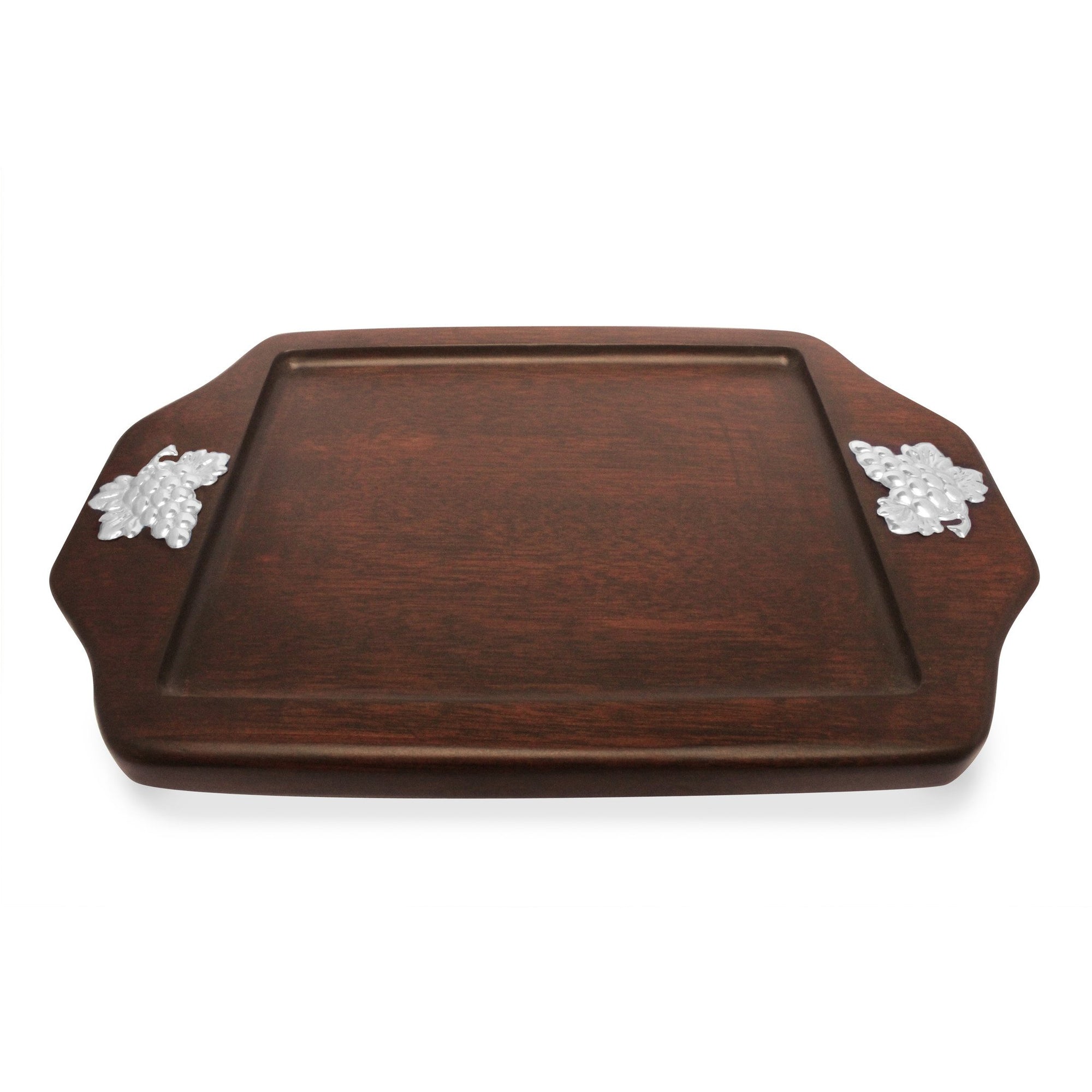 Serving Tray with Sterling Silver Grapes Accent - Qinti - The Peruvian Shop