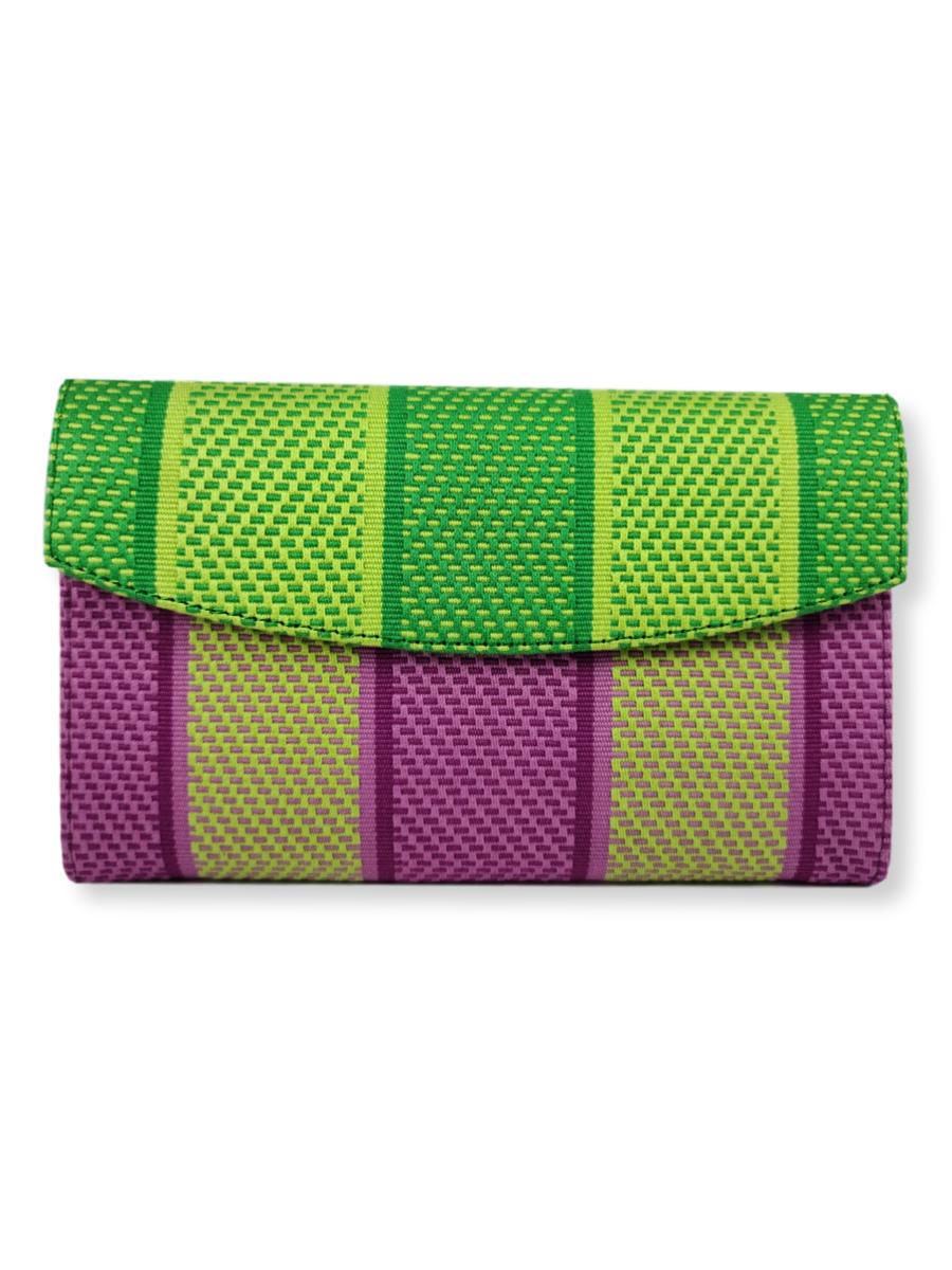 Small Classic Clutch - Orchid Stripes 4 - Qinti - The Peruvian Shop