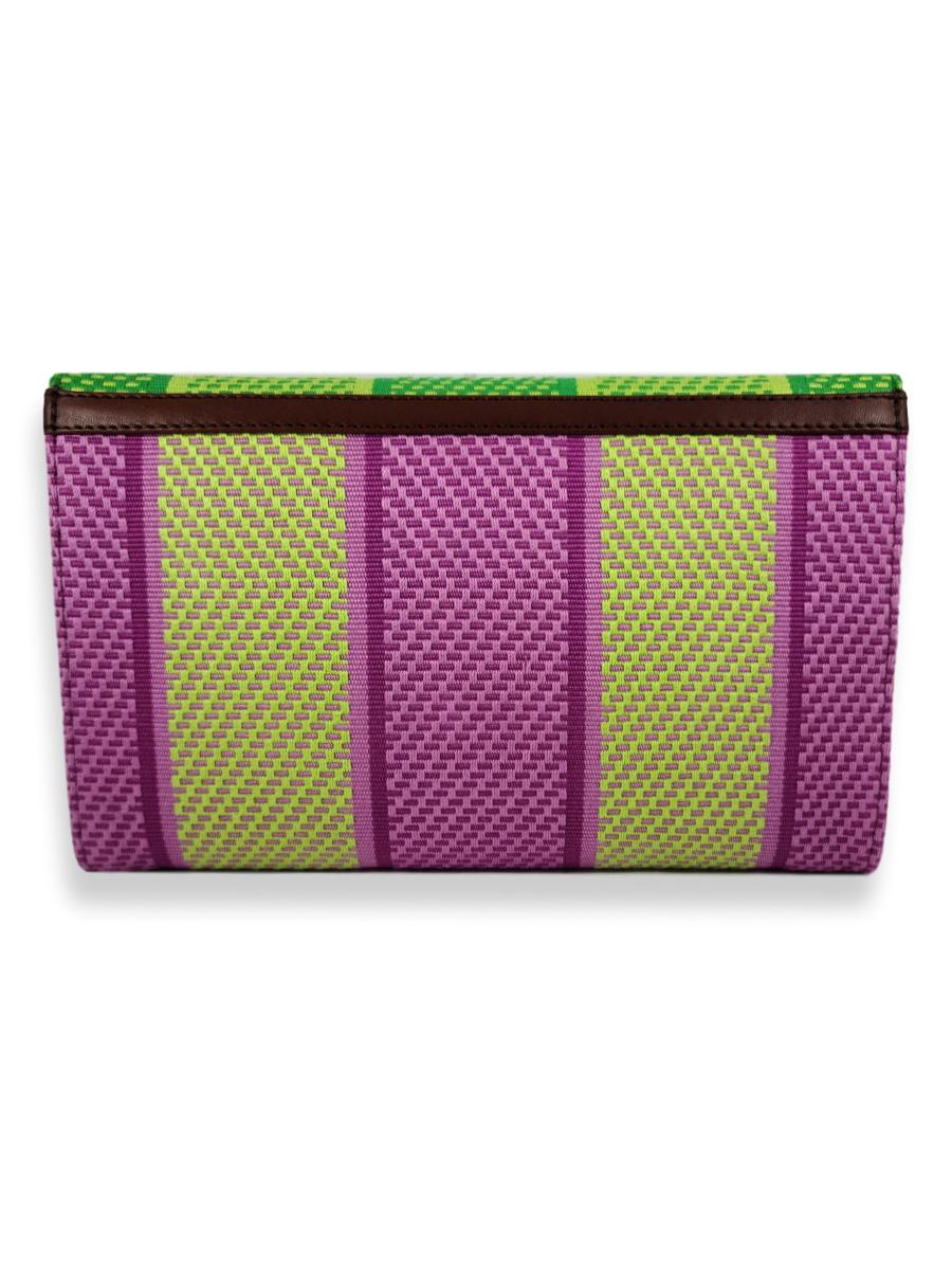 Small Classic Clutch - Orchid Stripes 4 - Qinti - The Peruvian Shop