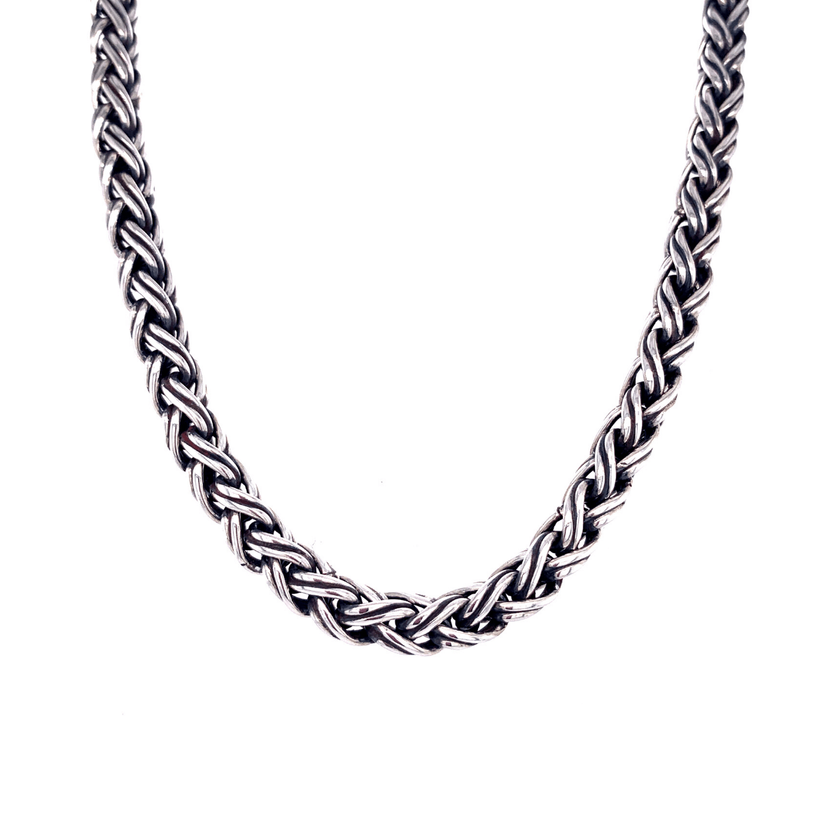 Double Braided Large Sterling Silver Necklace - Qinti - The Peruvian Shop