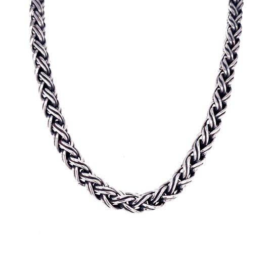 Double Braided Large Sterling Silver Necklace - Qinti - The Peruvian Shop