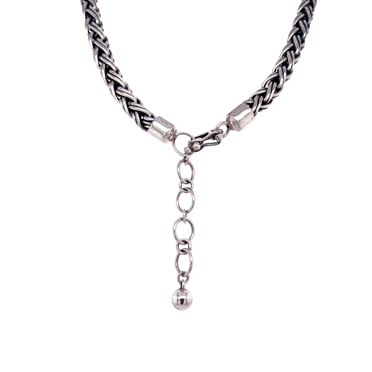 Double Braided Large Sterling Silver Necklace - Qinti - The Peruvian Shop