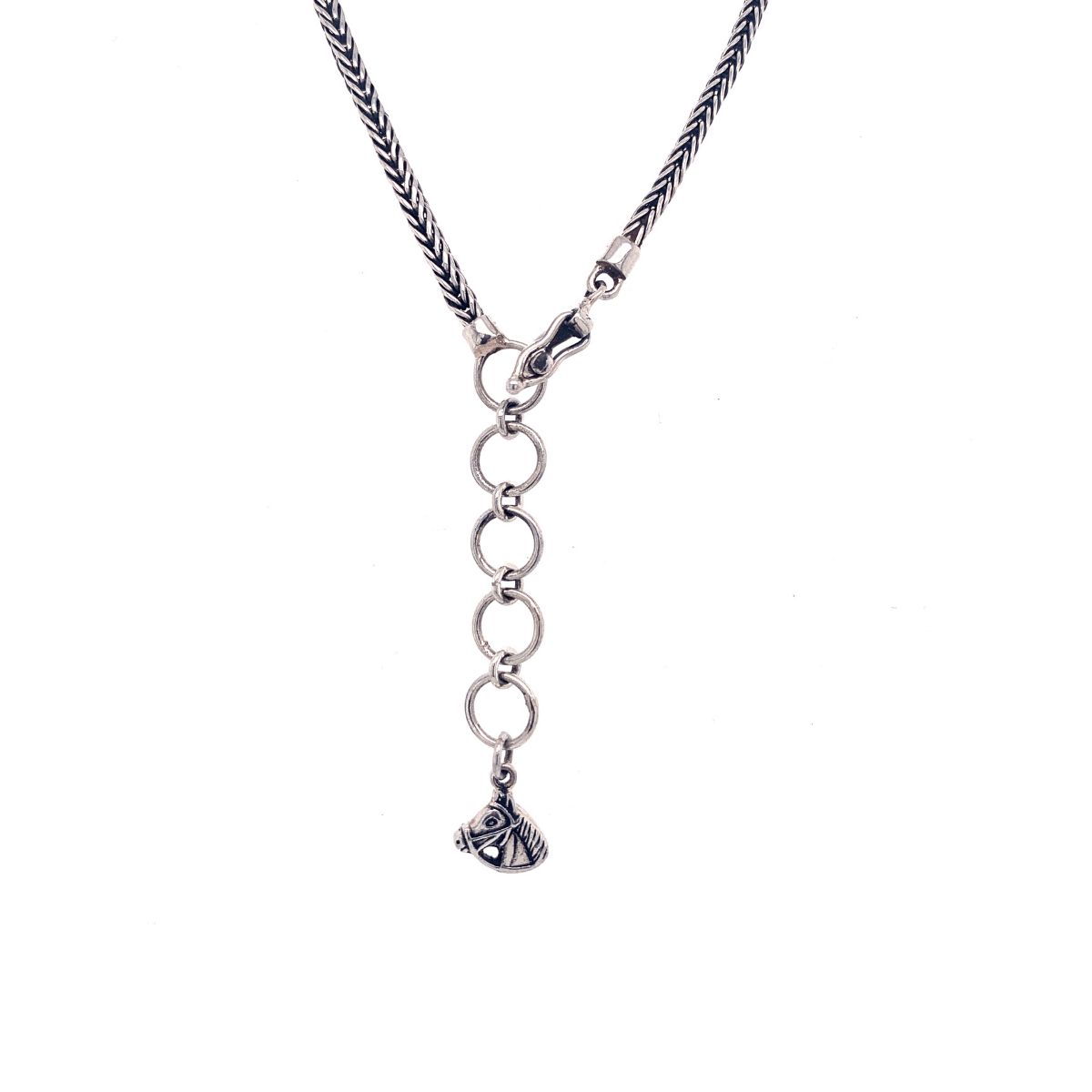 Horses Chrysocolla Medallion & Sterling Silver Necklace - Qinti - The Peruvian Shop