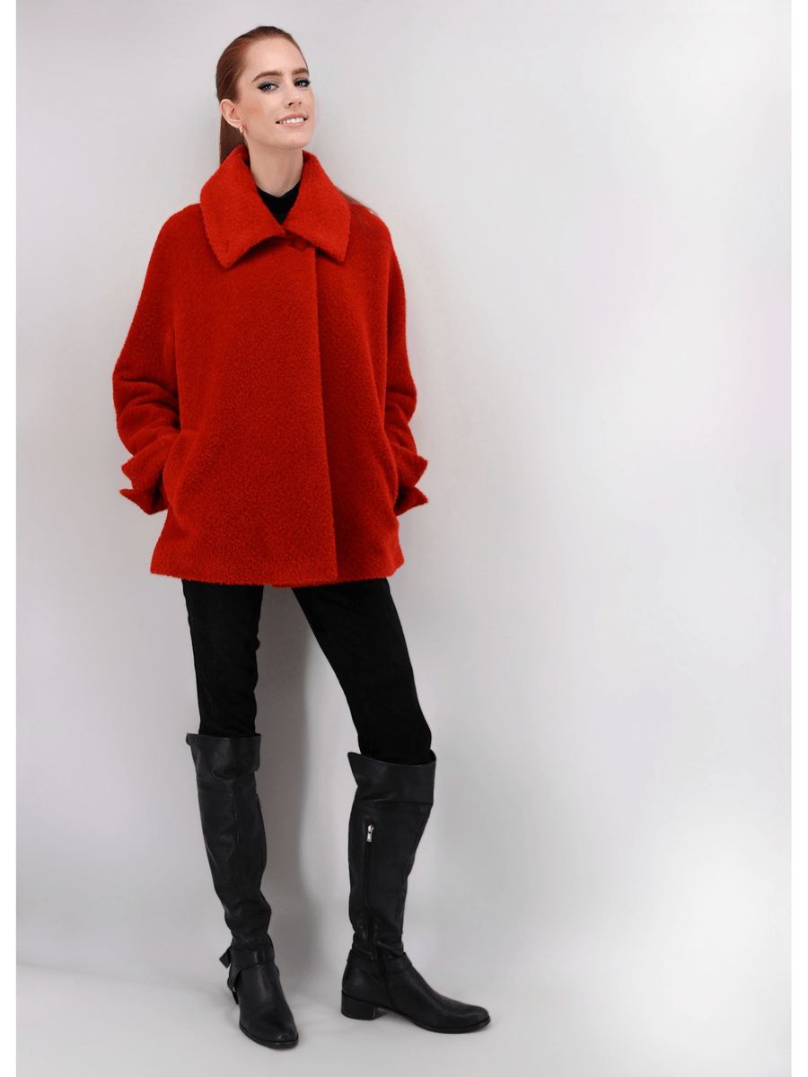 Women's Short Coat in Alpaca Wool Blend - Qinti - The Peruvian Shop