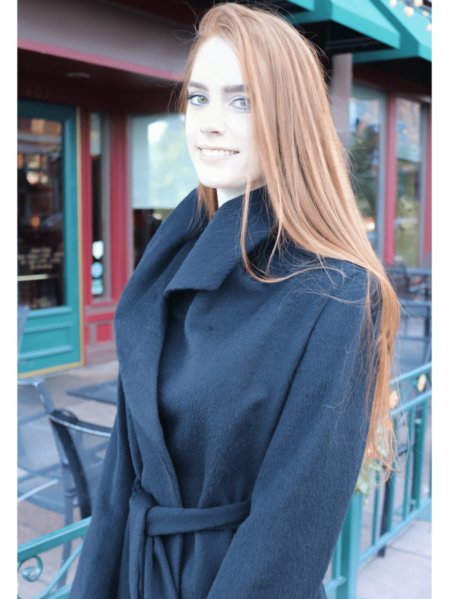 Women's Shawl Collar Wrap Coat - Short-Length - Qinti - The Peruvian Shop