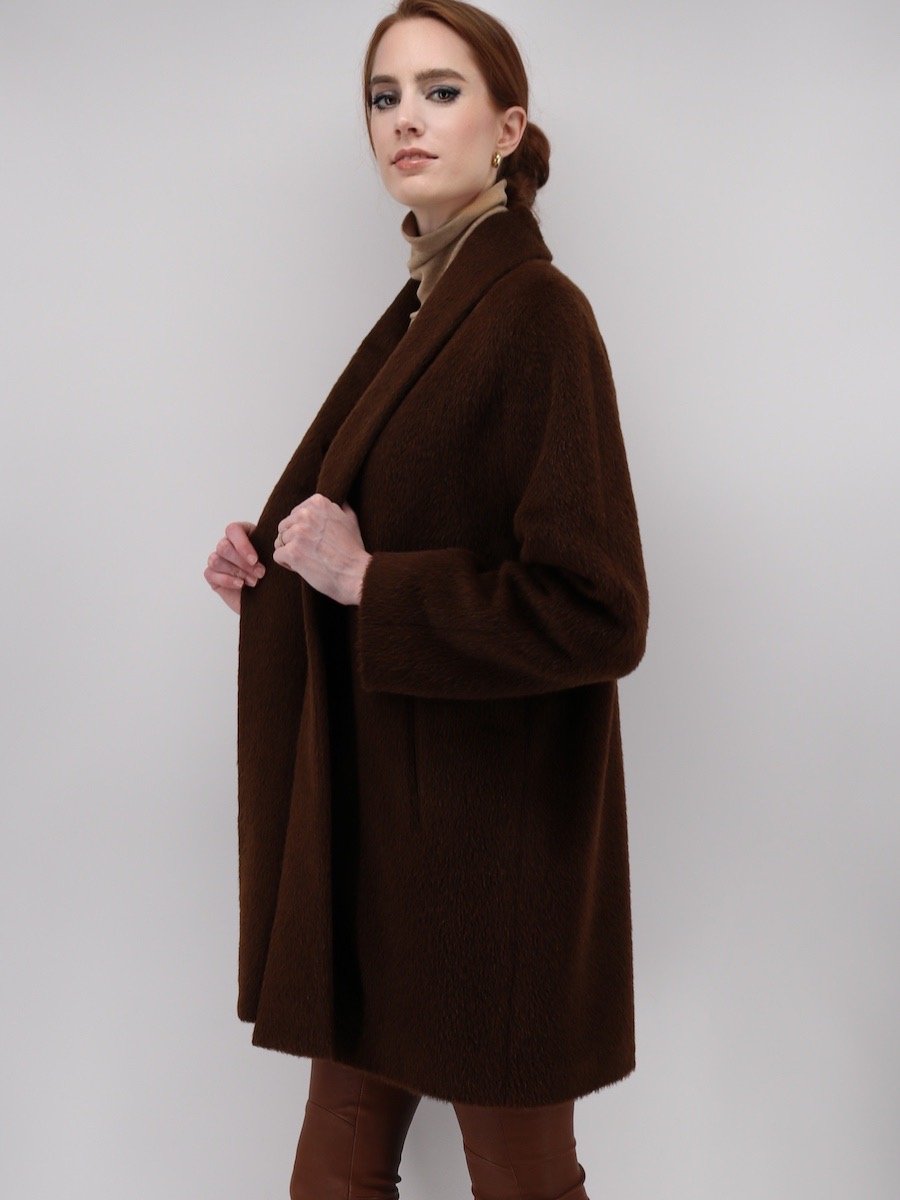 Suri Alpaca Swing Coat - Qinti - The Peruvian Shop