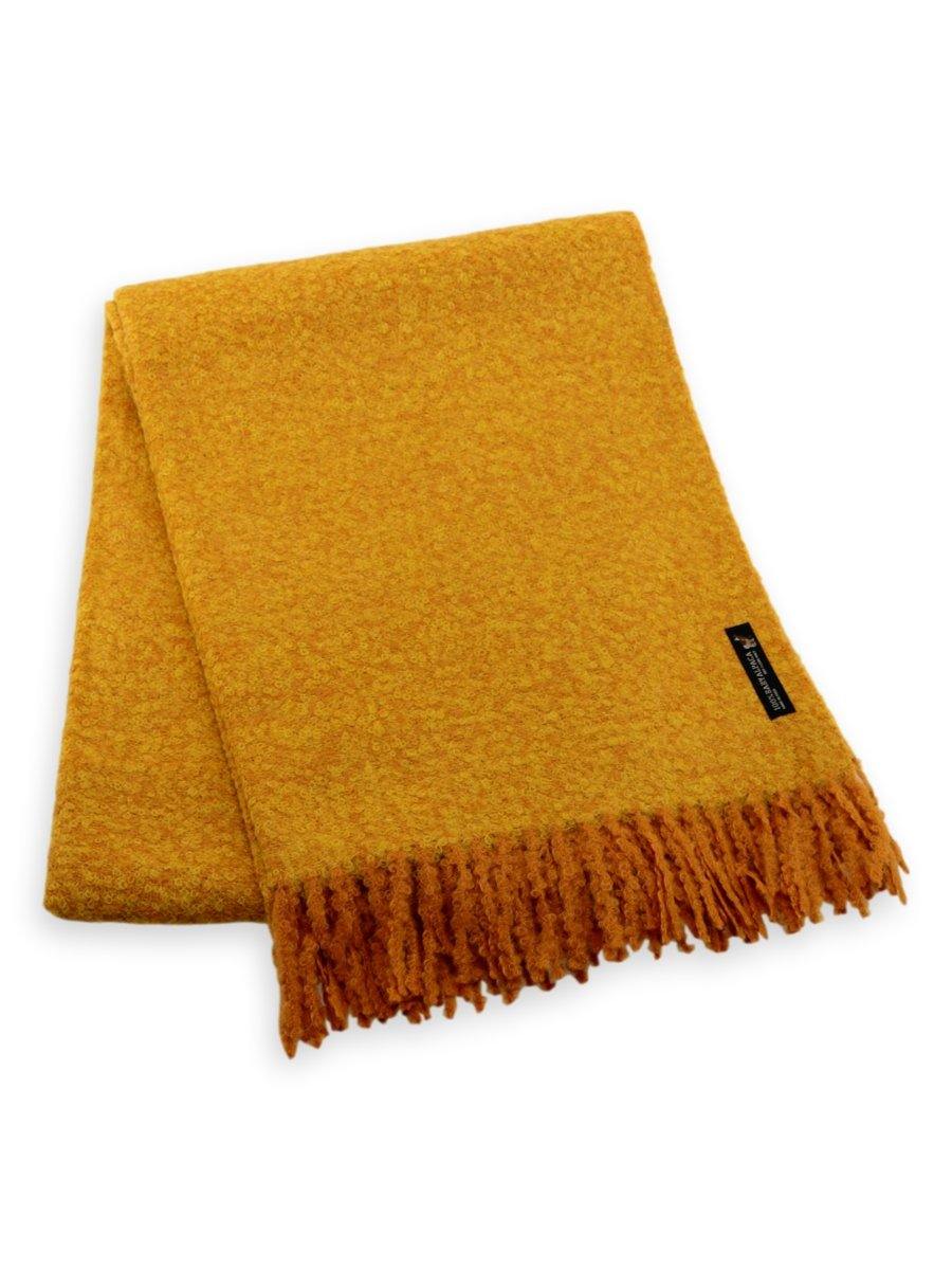 Baby Alpaca Boucle Blanket Throw in Saffron - Qinti - The Peruvian Shop