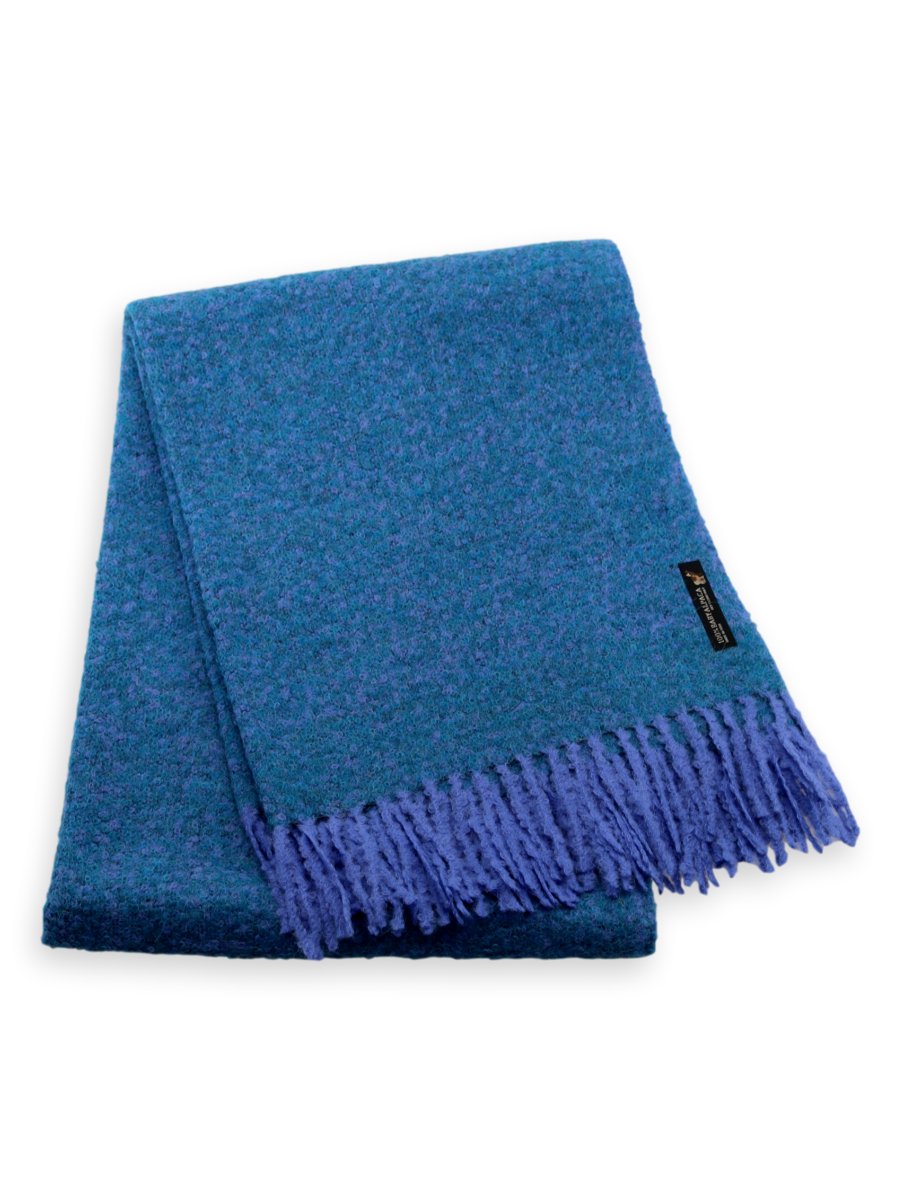 Baby Alpaca Boucle Blanket Throw in Teal - Qinti - The Peruvian Shop