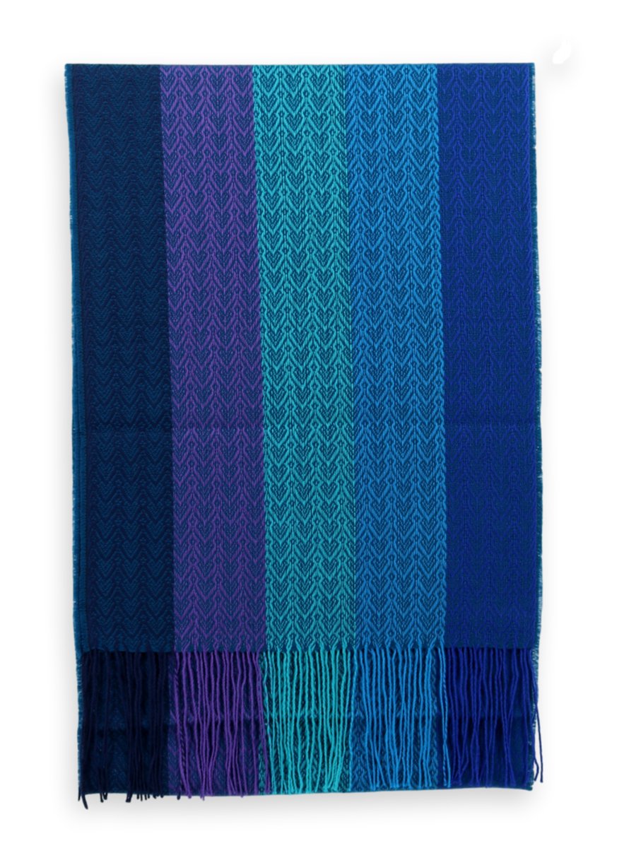 Baby Alpaca Silk Scarf - Teal/ Aqua/ Lilac - Qinti - The Peruvian Shop