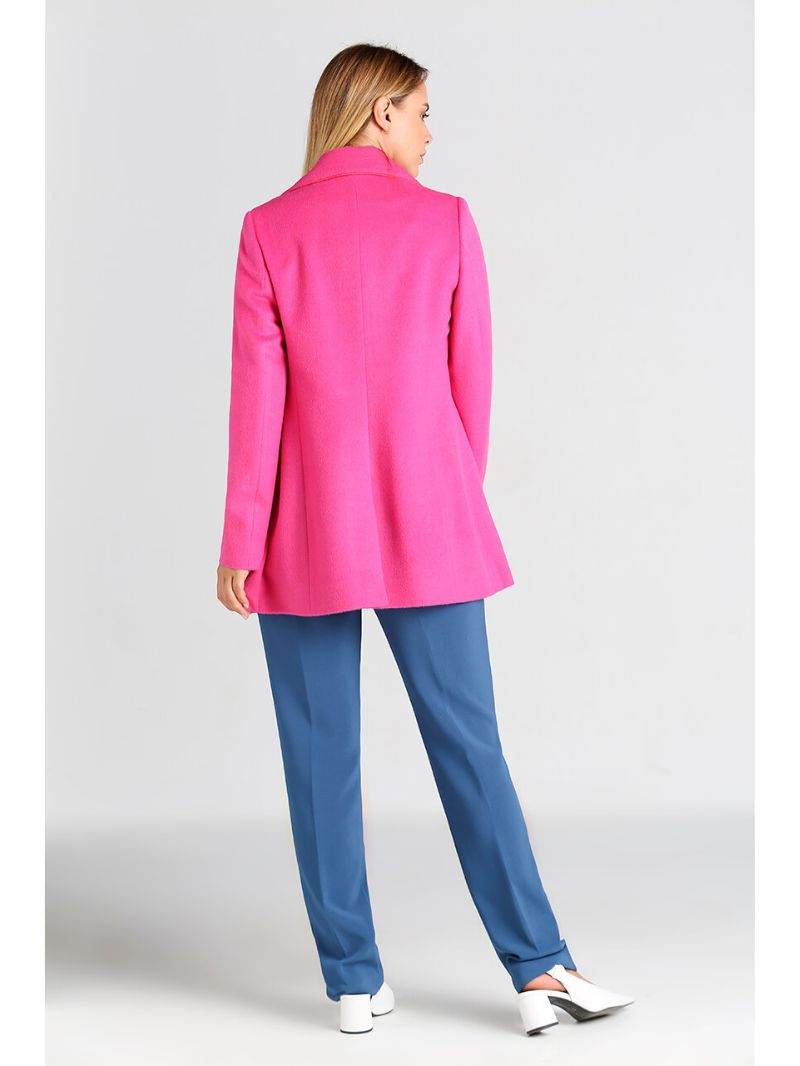 Baby Alpaca Classic Blazer Coat - Hot Pink