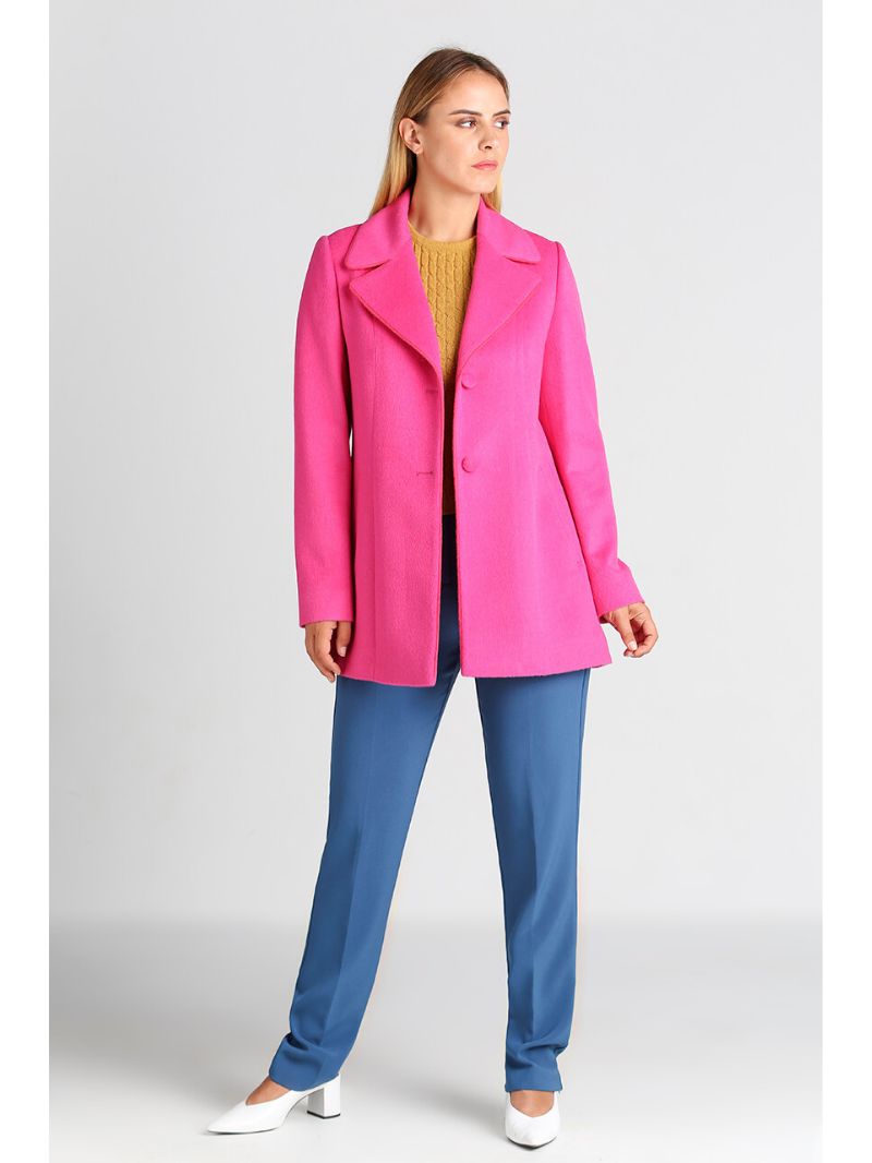 Baby Alpaca Pink Blazer Coat - QINTI The Peruvian Shop